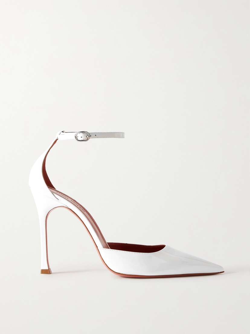 Amina Muaddi Kim Patent-leather Point-toe Pumps