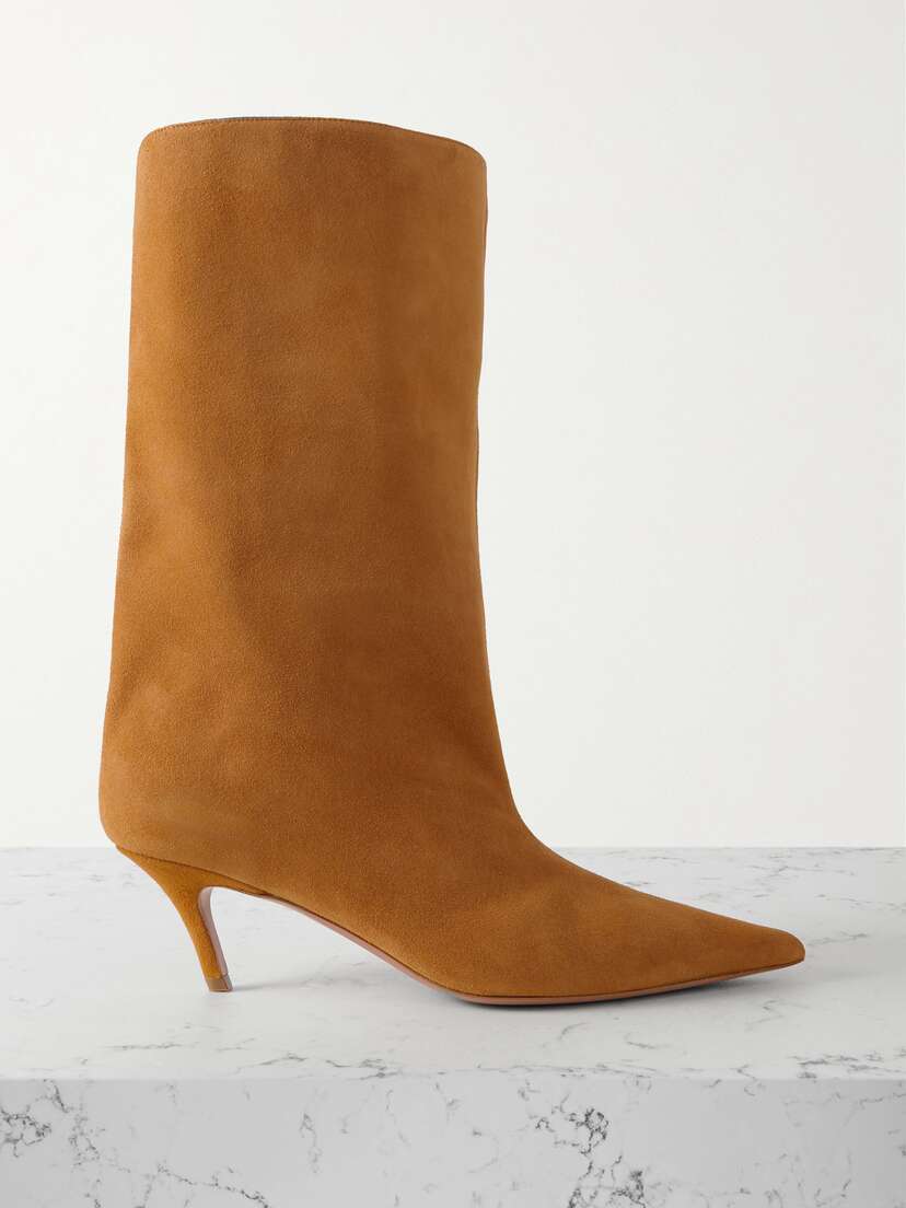 Amina Muaddi Fiona Suede Boots