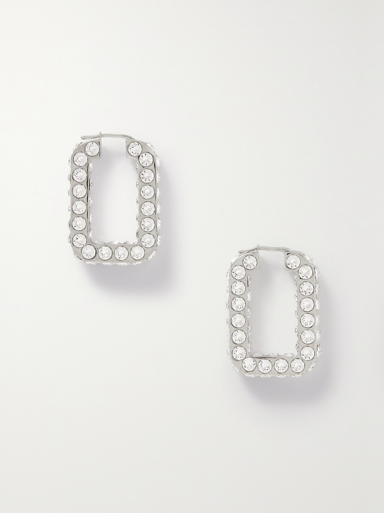 Amina Muaddi Charlotte Silver-tone Crystal Hoop Earrings