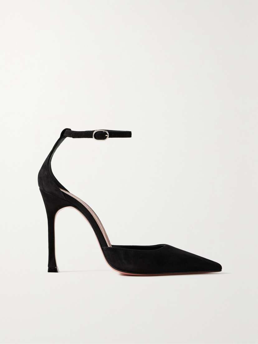 Amina Muaddi Kim Suede Point-toe Pumps