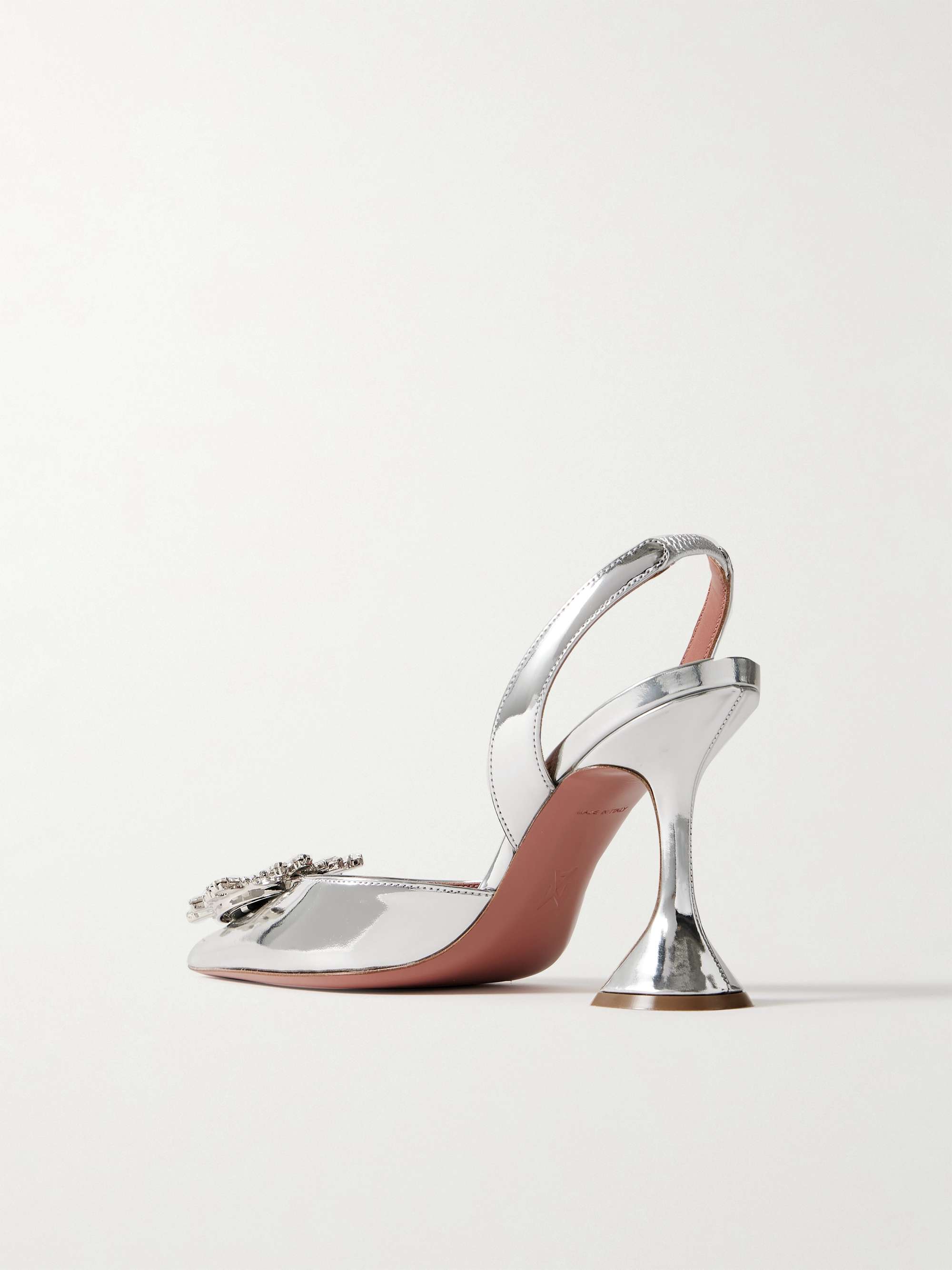 AMINA MUADDI Begum Swarovski crystal-embellished leather slingback pumps