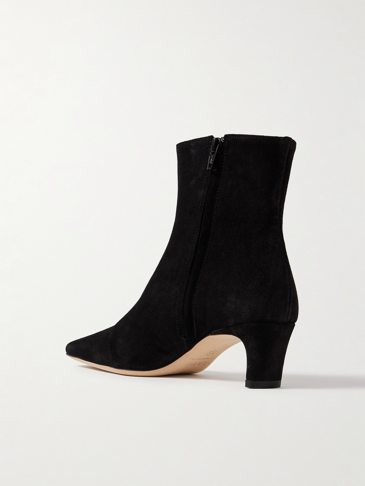 Shop Staud Wally Suede Ankle Boots In Black