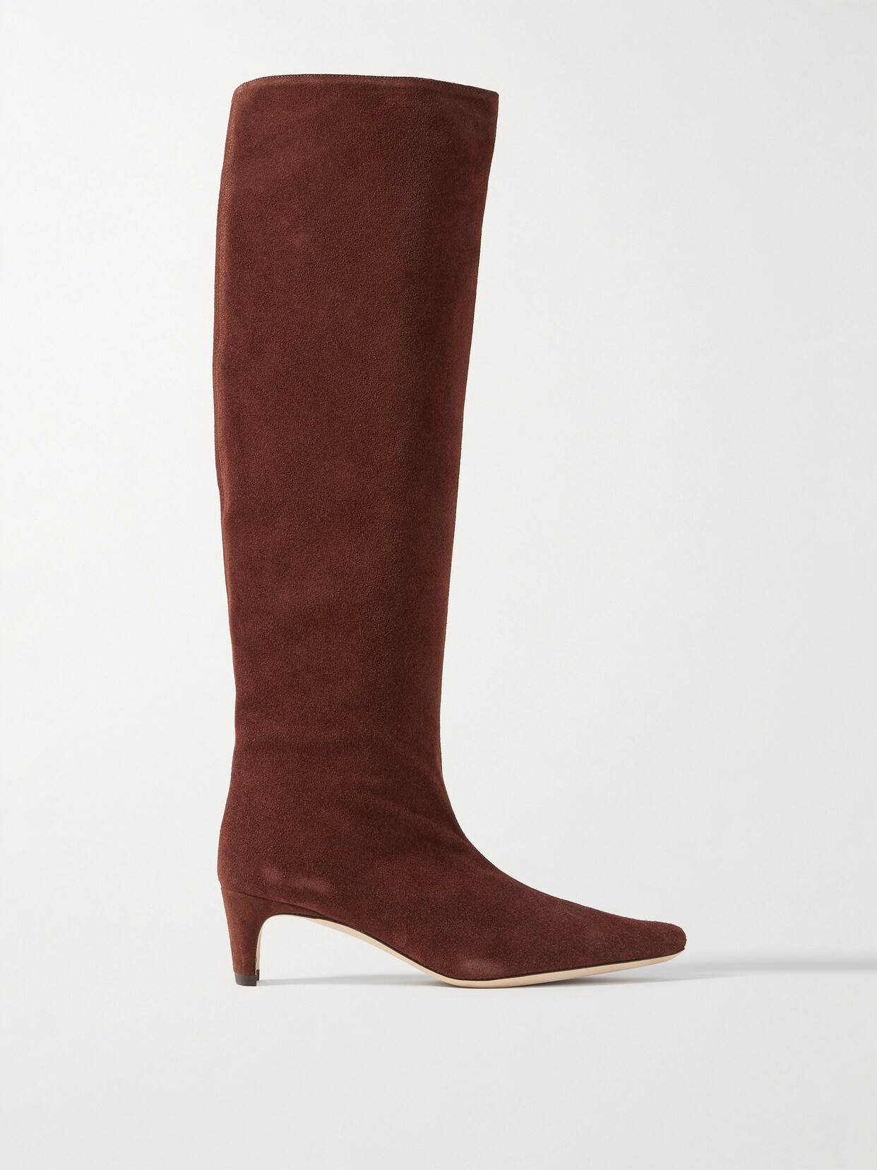 Staud Wally Suede Knee Boots In Brown