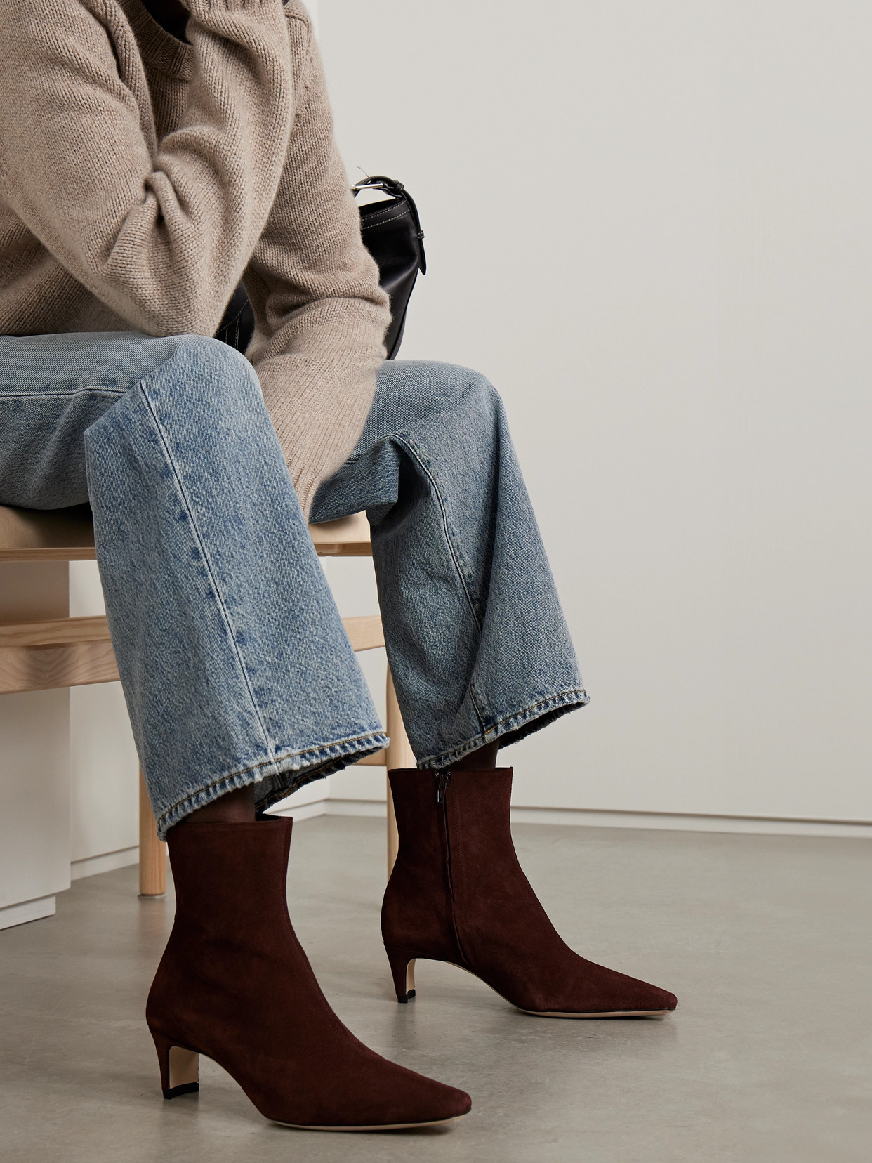Staud Wally Ankle Boot In Burgundy