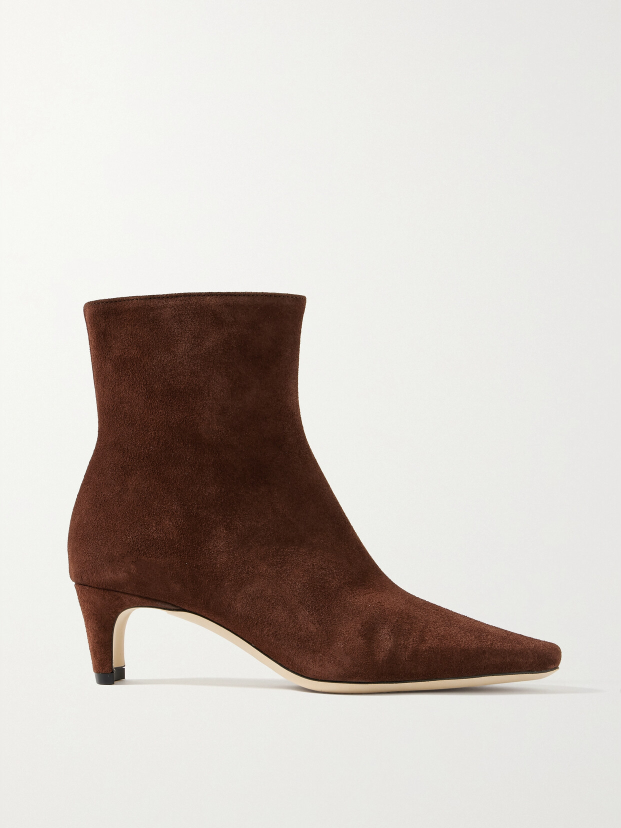 Staud Wally Suede Ankle Boots In Brown