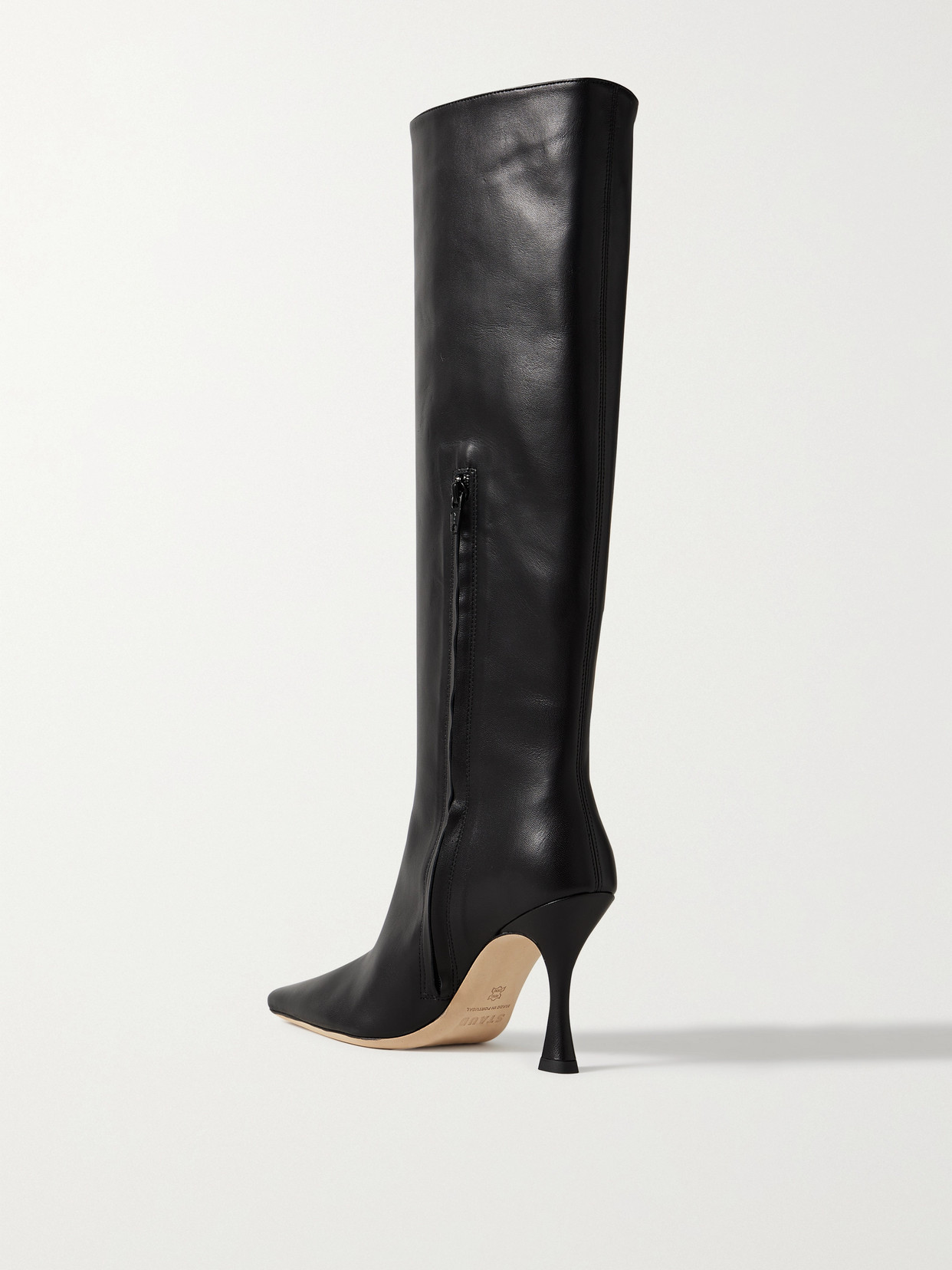 Staud Cami Leather Knee Boots In Black