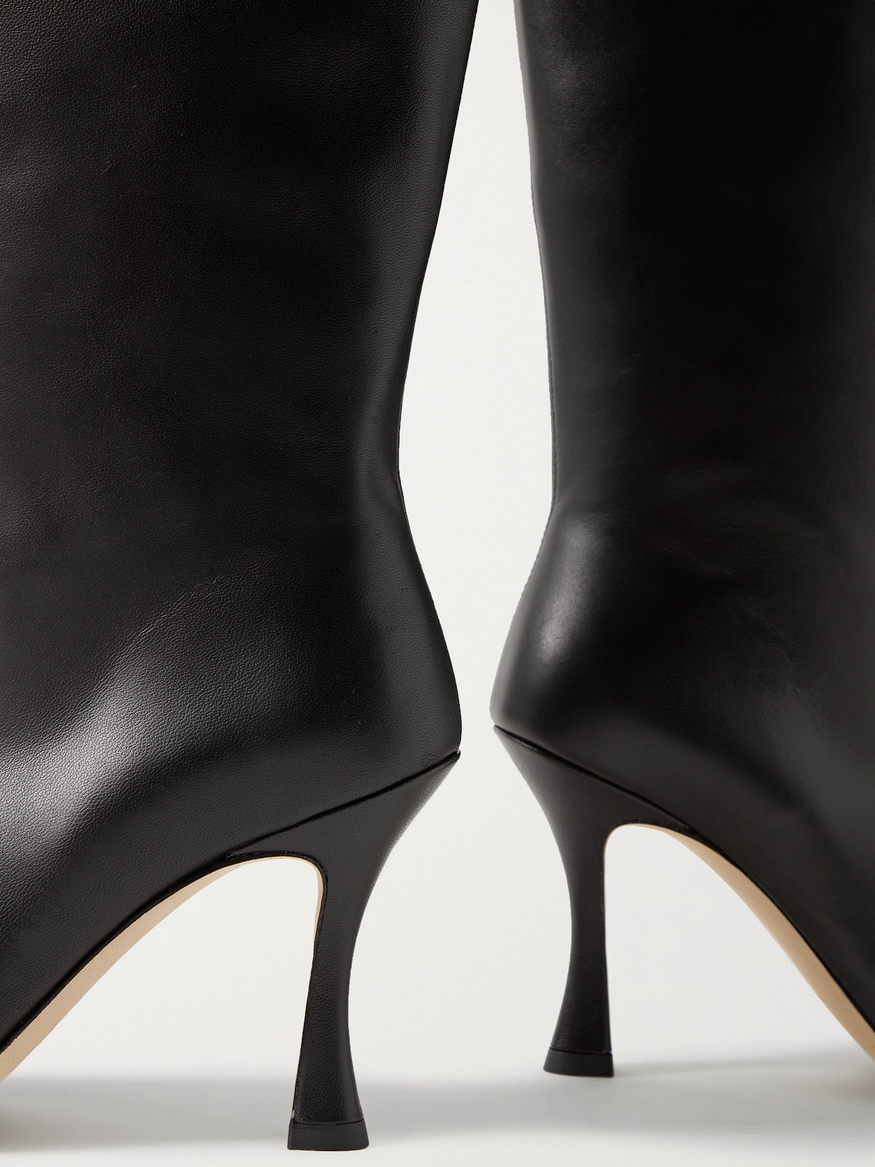 Staud Cami Leather Knee Boots In Black