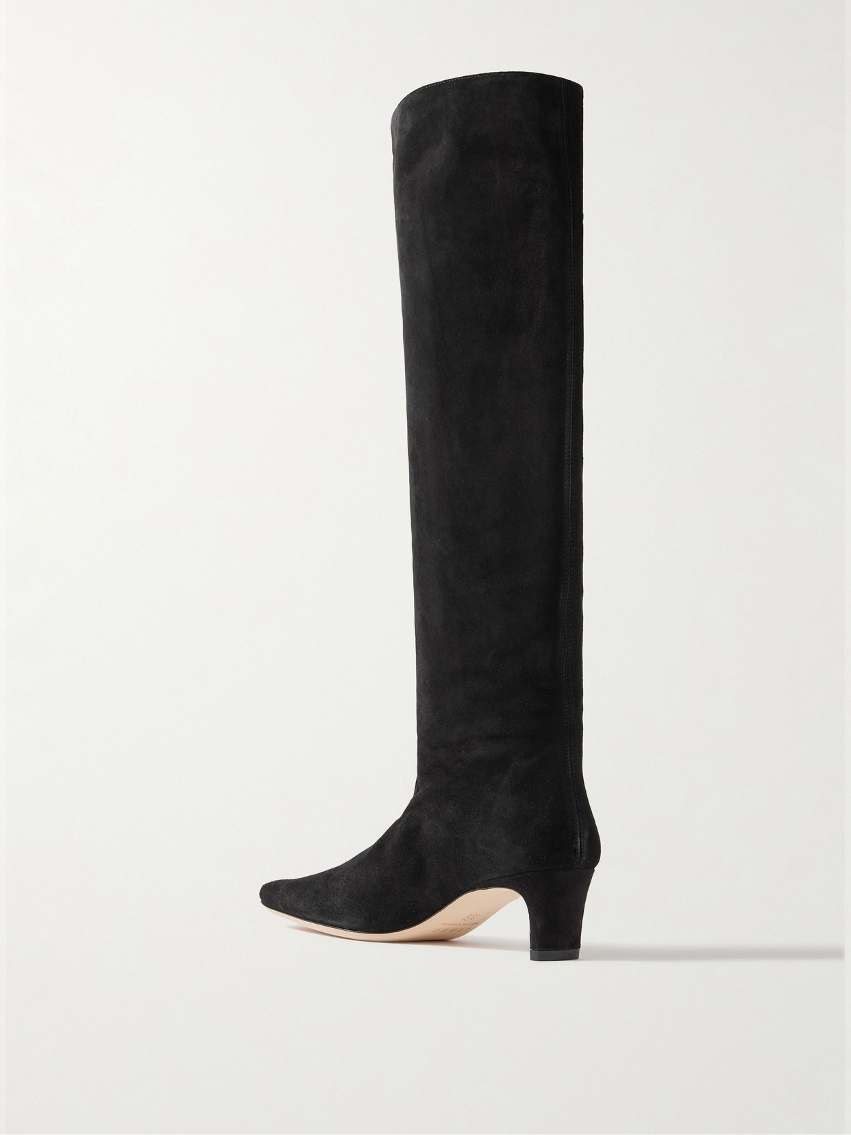 Shop Staud Wally Suede Knee Boots In Black