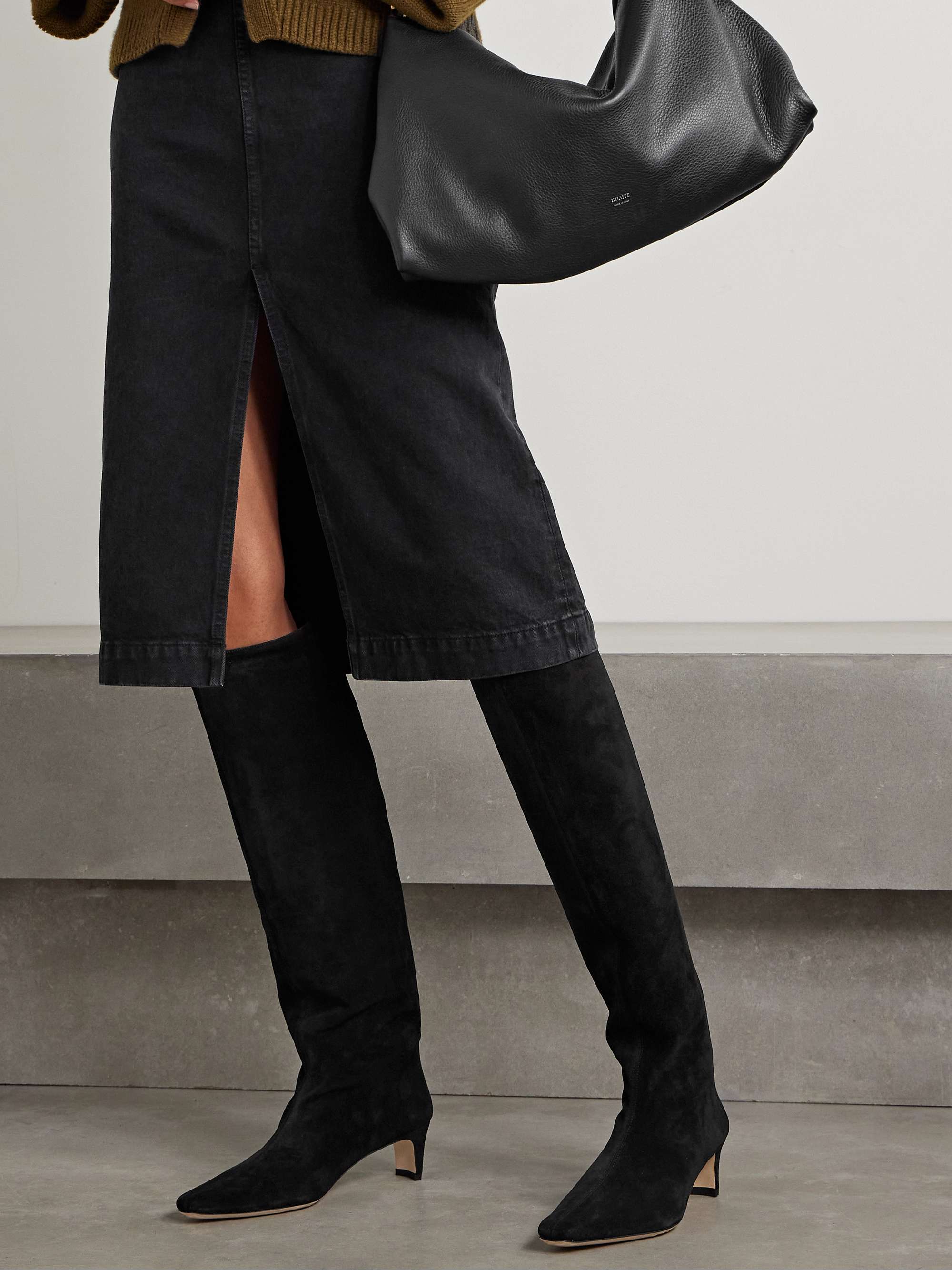 STAUD Wally suede knee boots