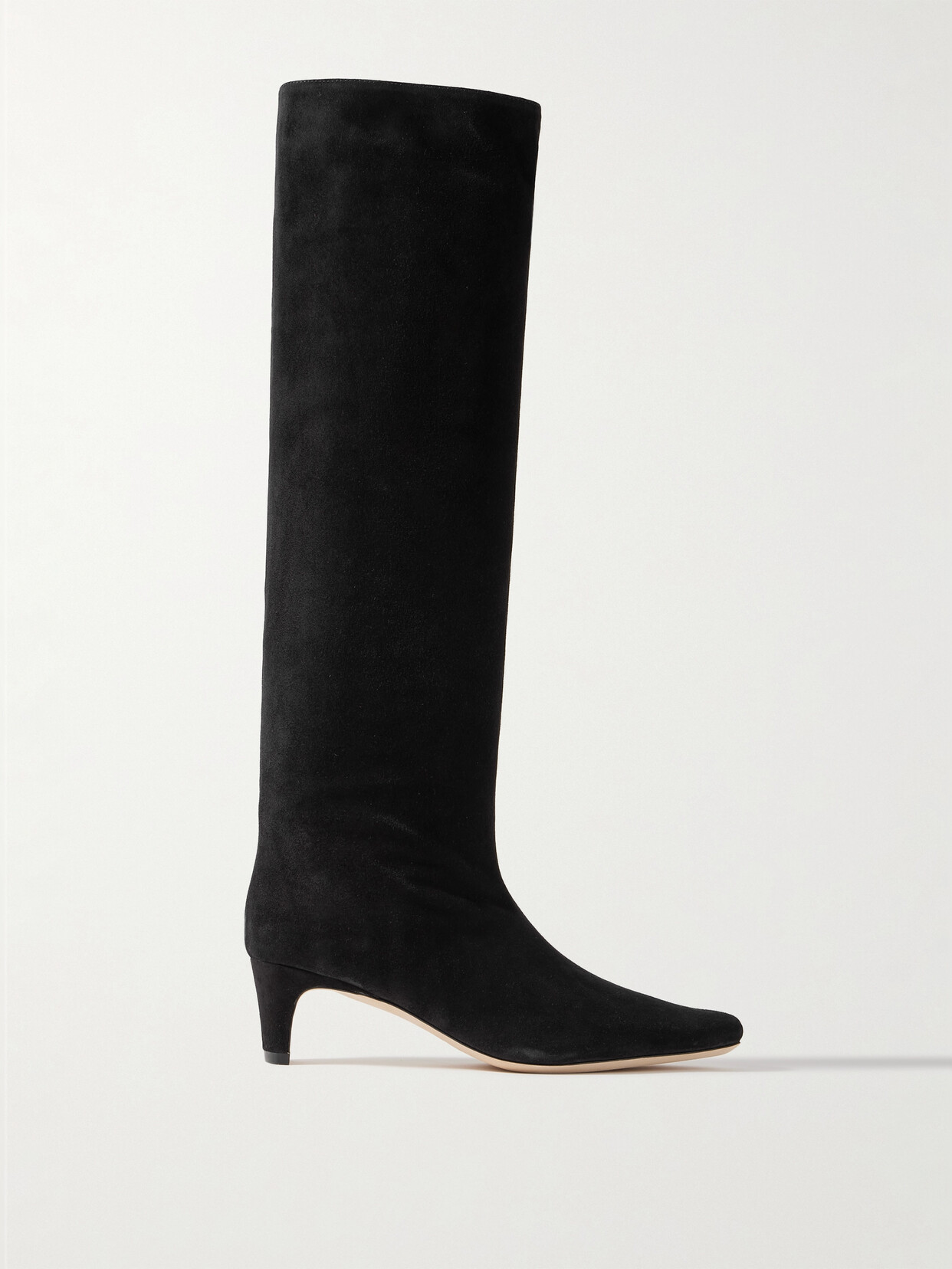 Shop Staud Wally Suede Knee Boots In Black