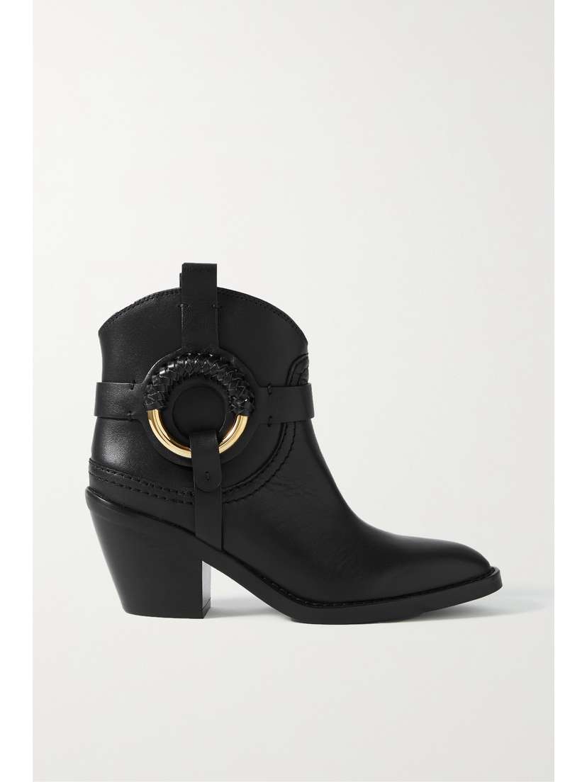 See By Chloé Hana Embellished Leather Ankle Boots