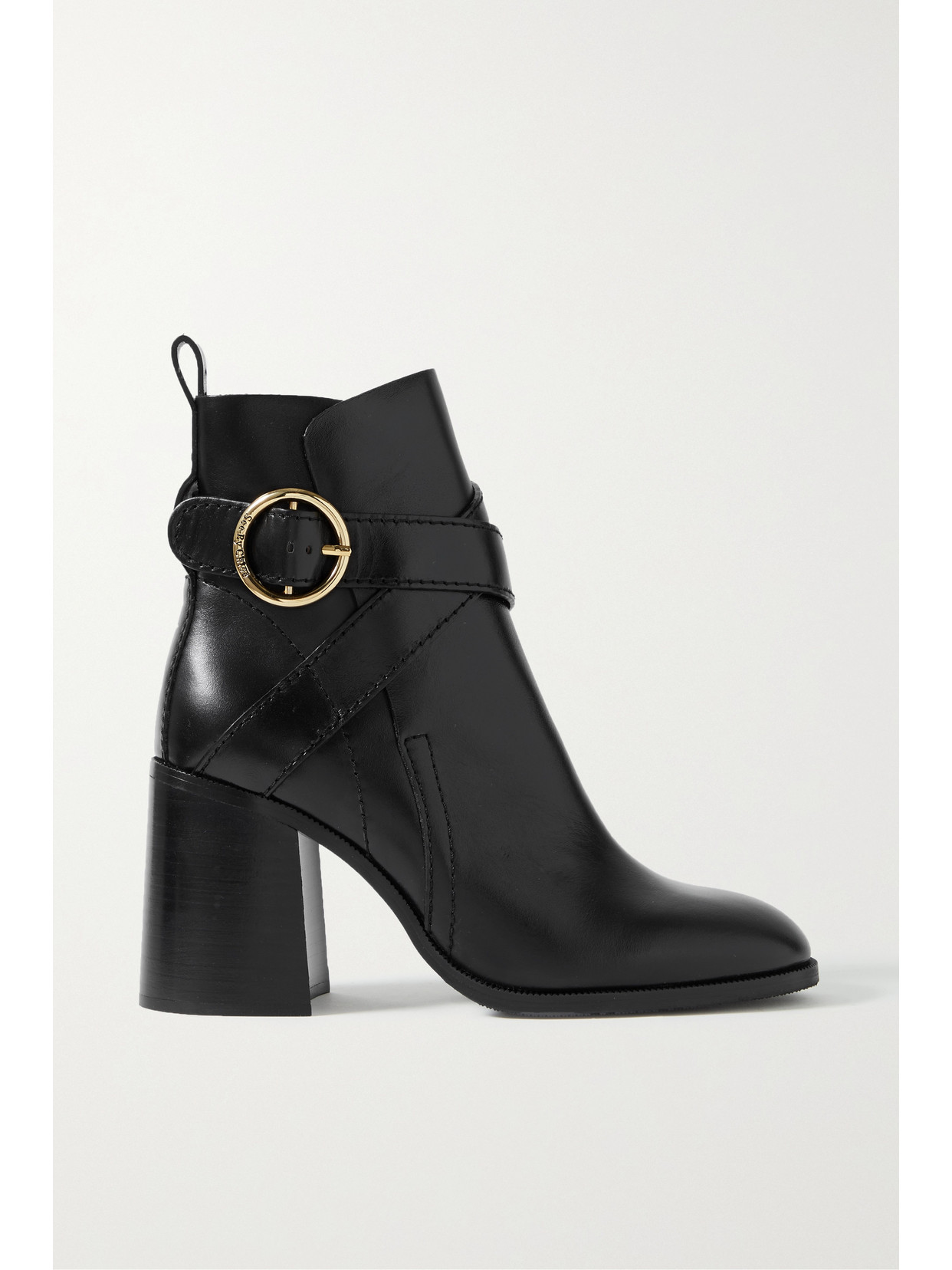 See By Chloé Lyna Leather Ankle Boots In Black