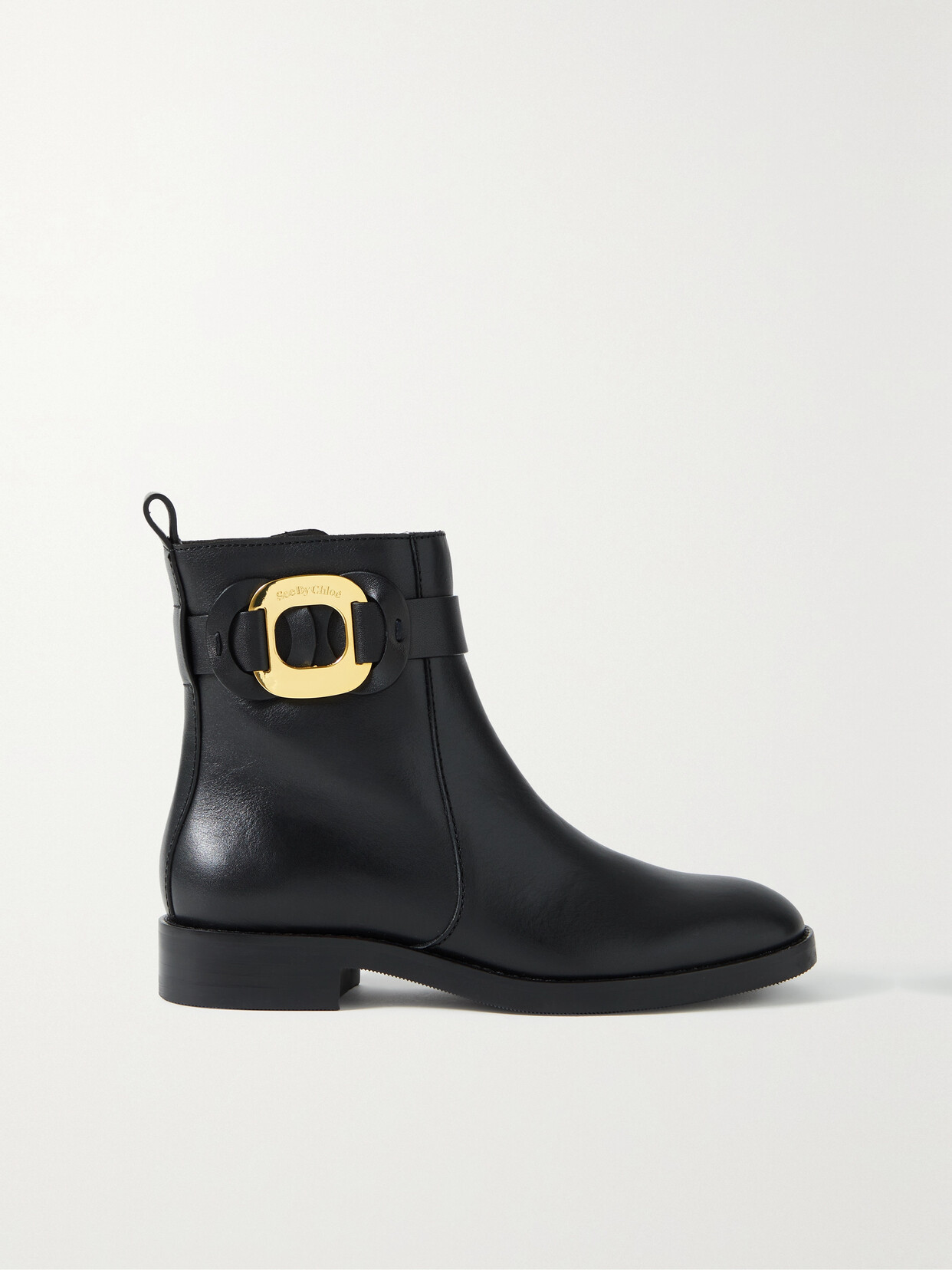 See By Chloé Chany Embellished Leather Ankle Boots In Black