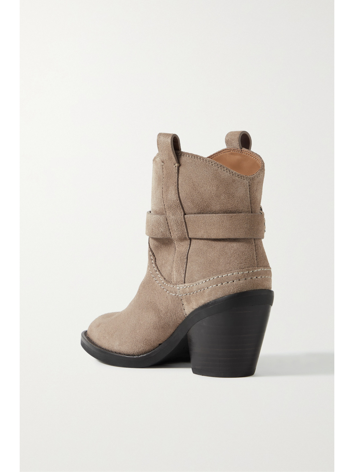 Shop See By Chloé Hana Embellished Suede Ankle Boots In Brown