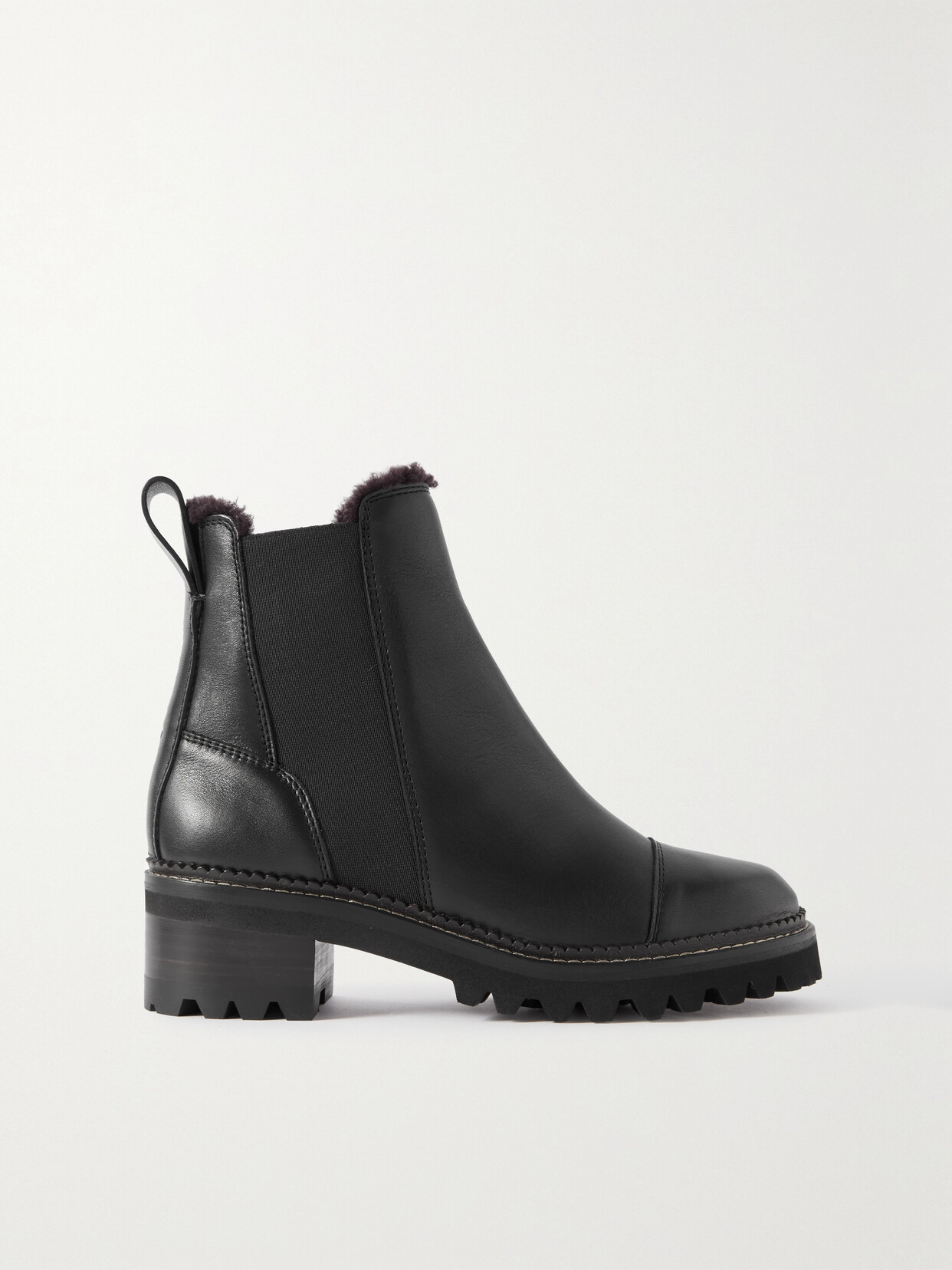See By Chloé Mallory Shearling-lined Leather Chelsea Boots - Black