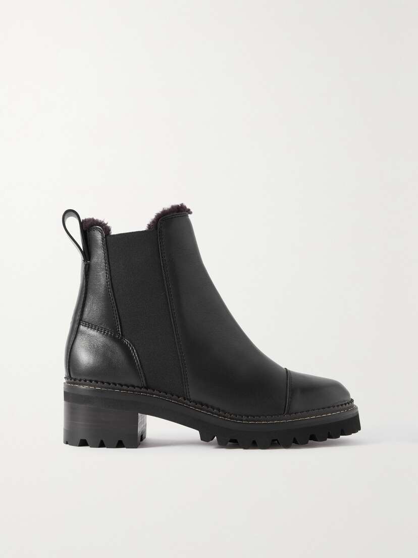See By Chloé Mallory Shearling-lined Leather Chelsea Boots
