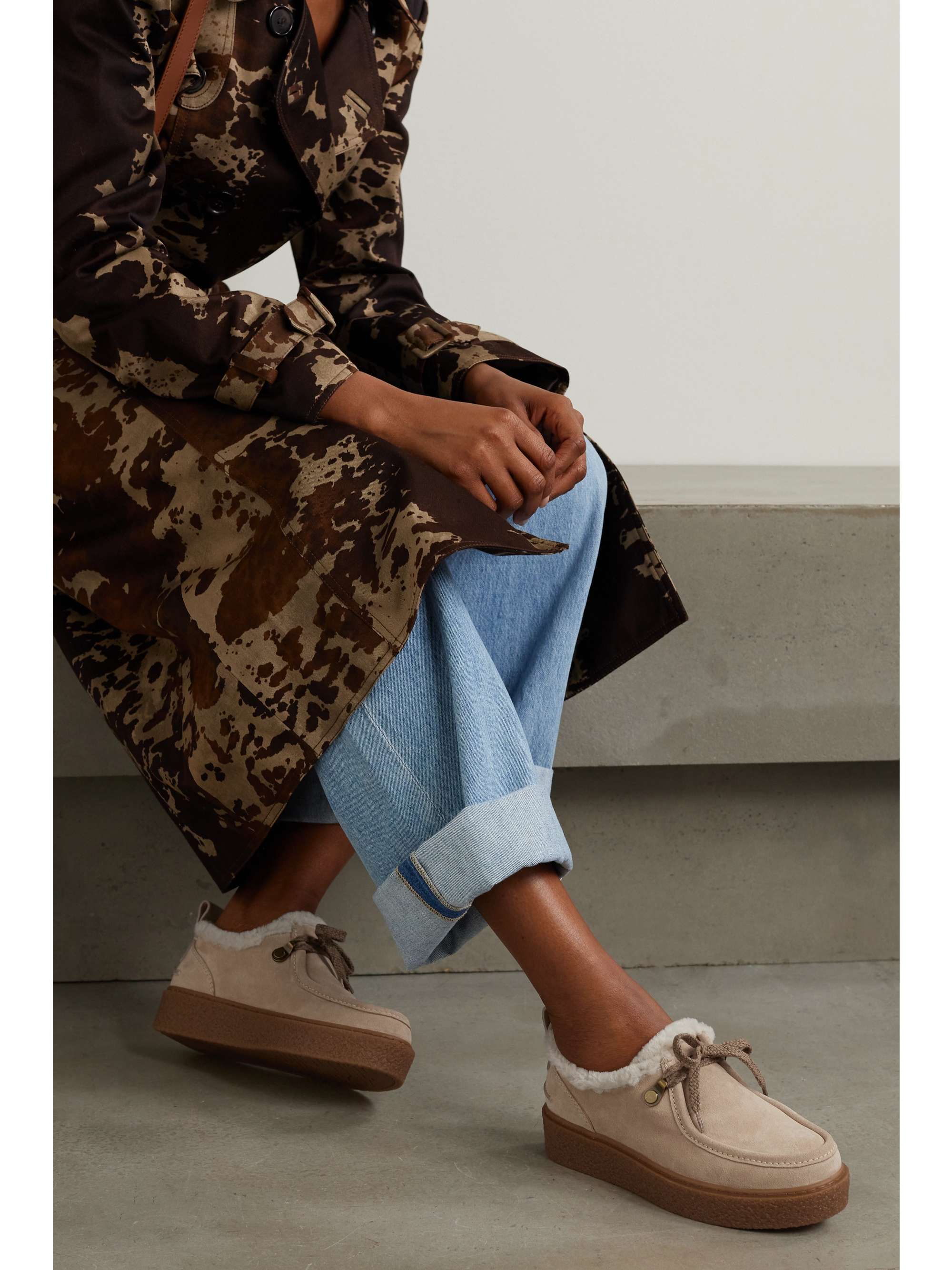SEE BY CHLOÉ Jillie shearling-lined suede sneakers