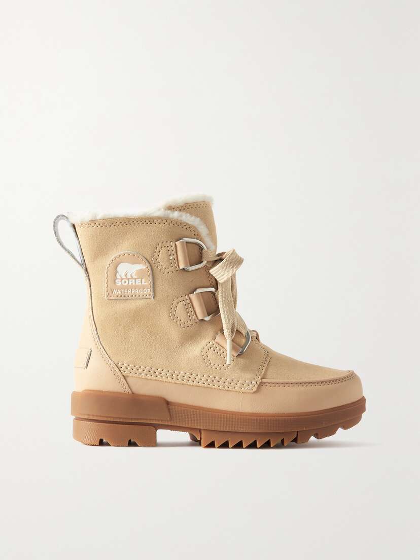 Sorel Torino Ii Faux Fur-trimmed Suede, Leather And Rubber Ankle Boots