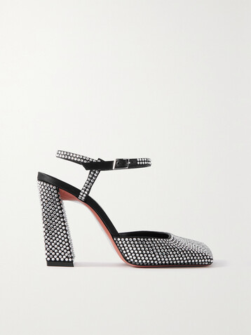 AMINA MUADDI Charlotte crystal-embellished satin pumps