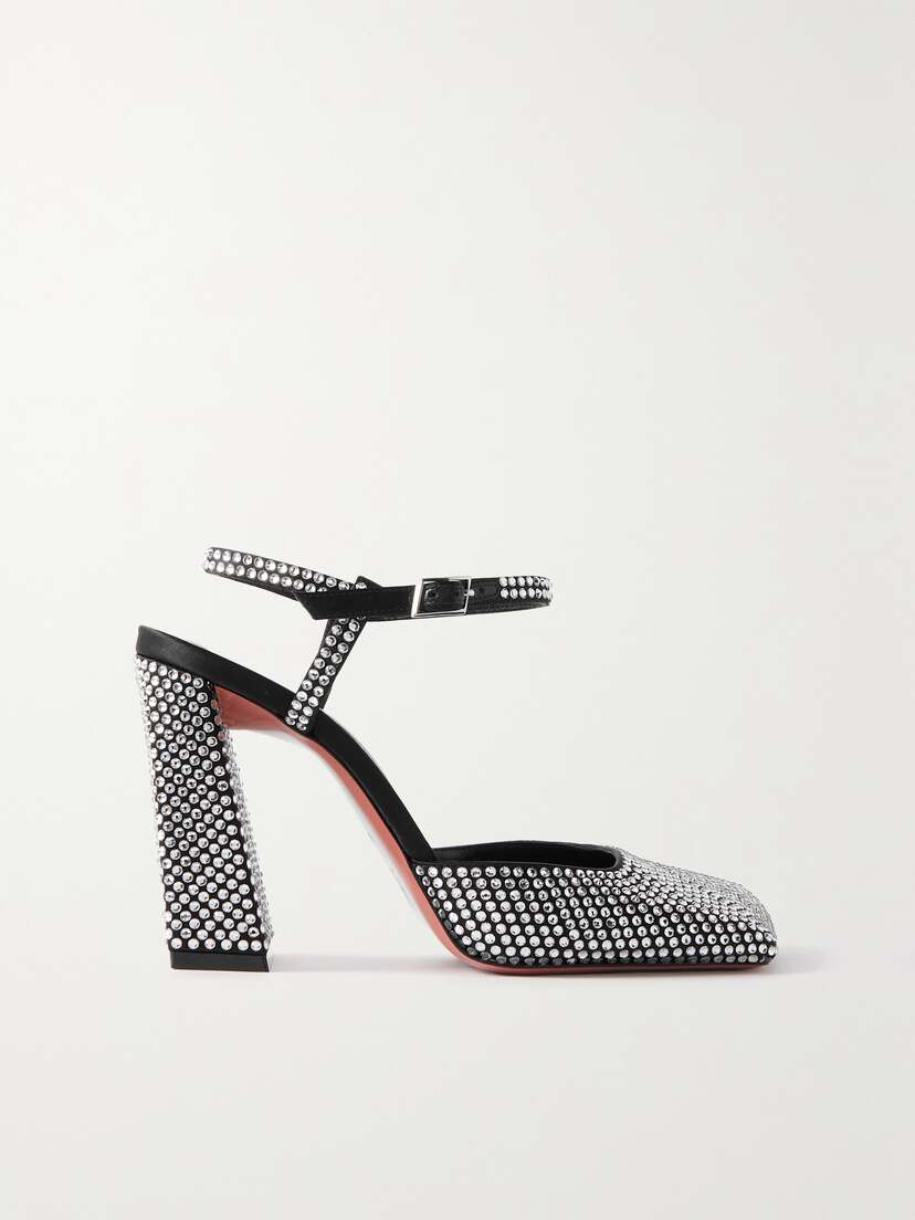 Amina Muaddi Charlotte Crystal-embellished Satin Pumps