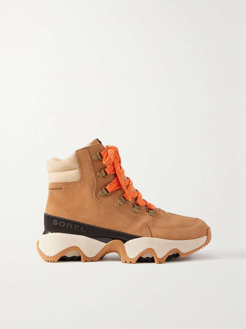 Sorel Kinetic Conquest Felt-trimmed Waterproof Suede And Leather Ankle Boots