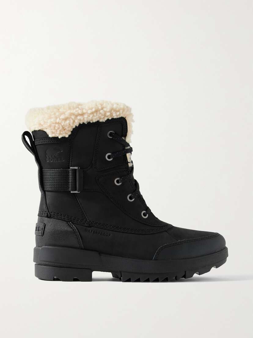Sorel Torino Ii Parc Shearling-trimmed Leather Ankle Boots
