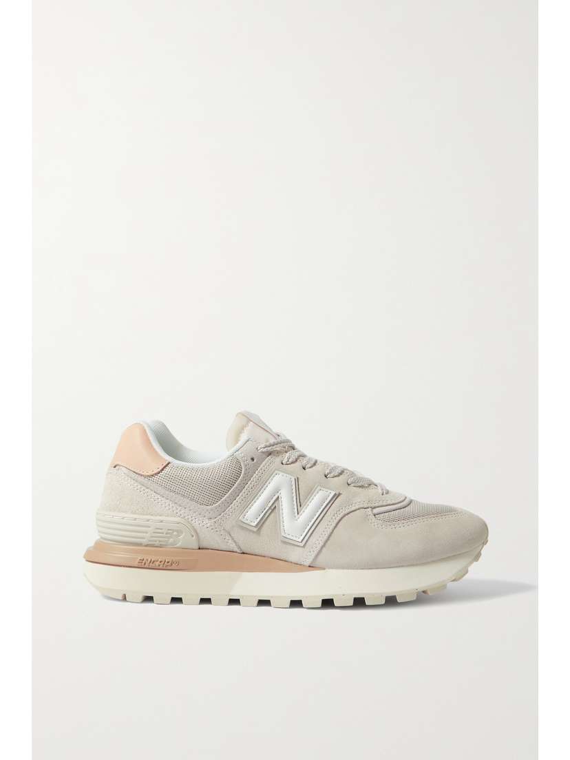 New Balance 574 Leather-trimmed Suede And Mesh Sneakers