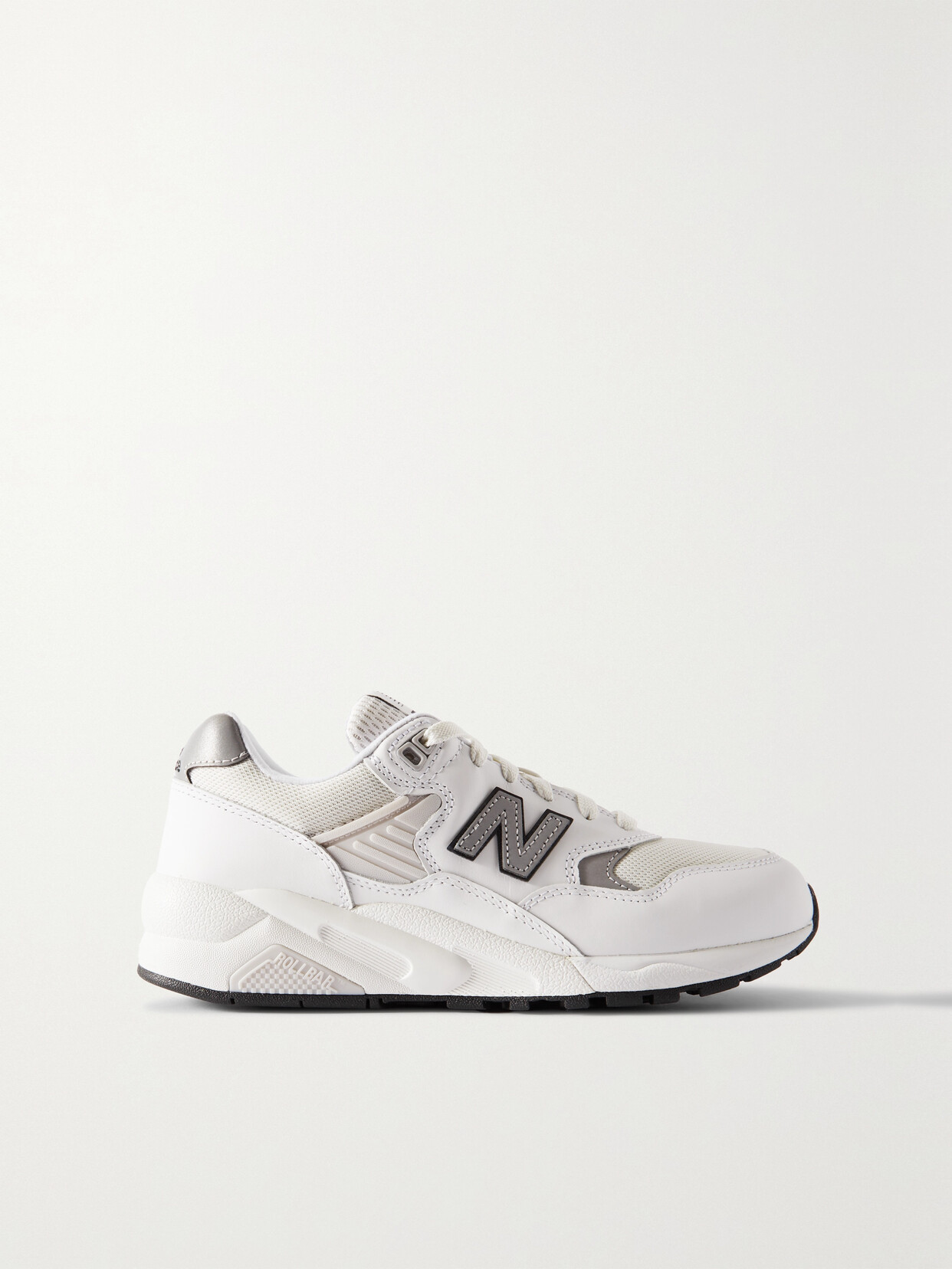 New Balance - 580 Rubber-trimmed Leather And Mesh Sneakers - White