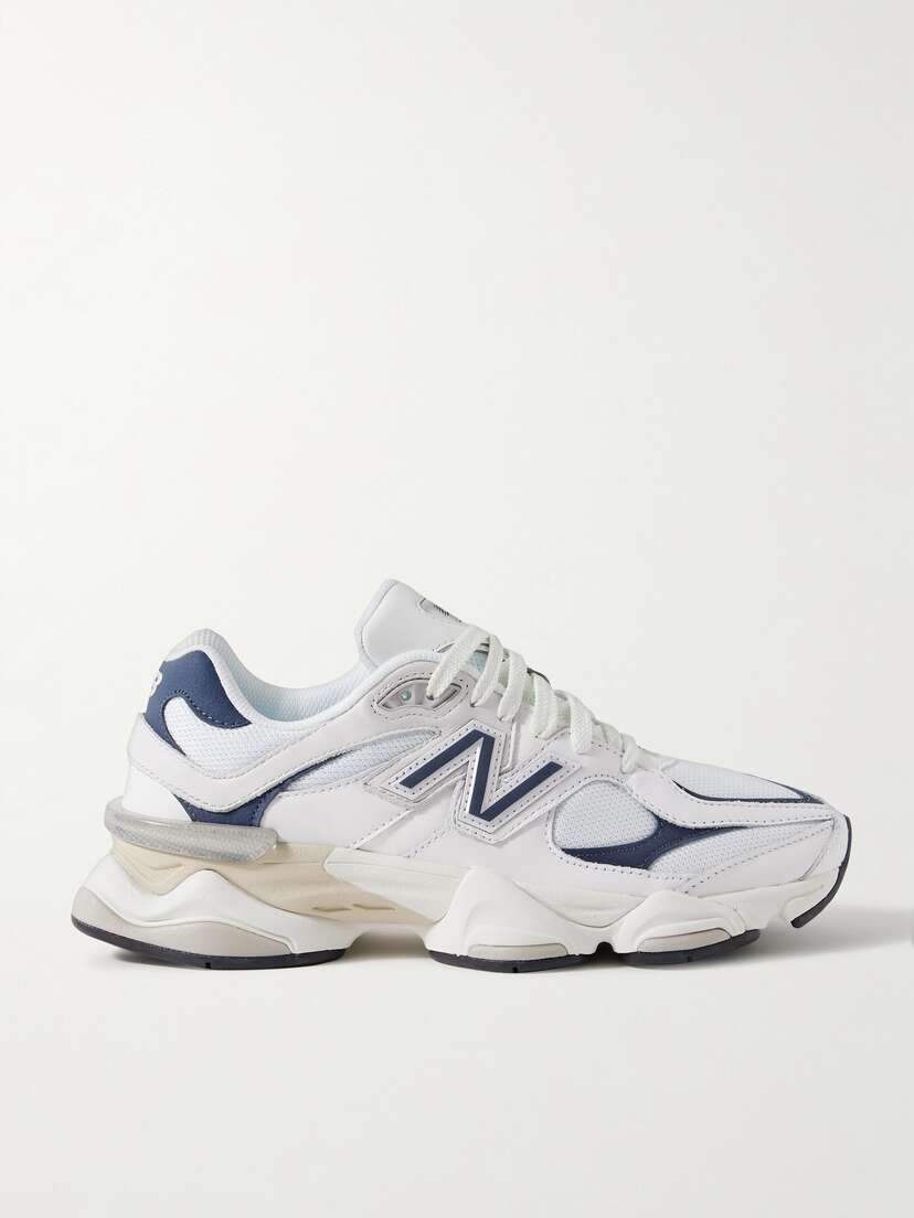 New Balance 9060 Nubuck-trimmed Leather And Mesh Sneakers