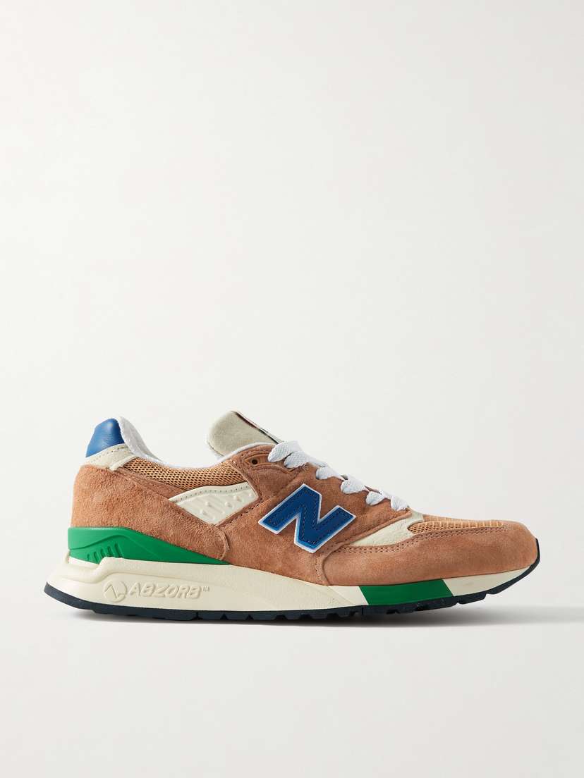 New Balance 998 Leather And Mesh-trimmed Suede Sneakers