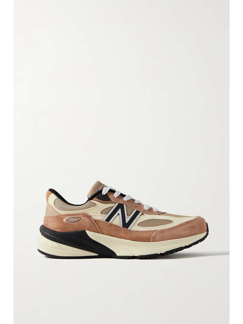 New Balance Made In Usa 990v6 Leather-trimmed Mesh And Suede Sneakers
