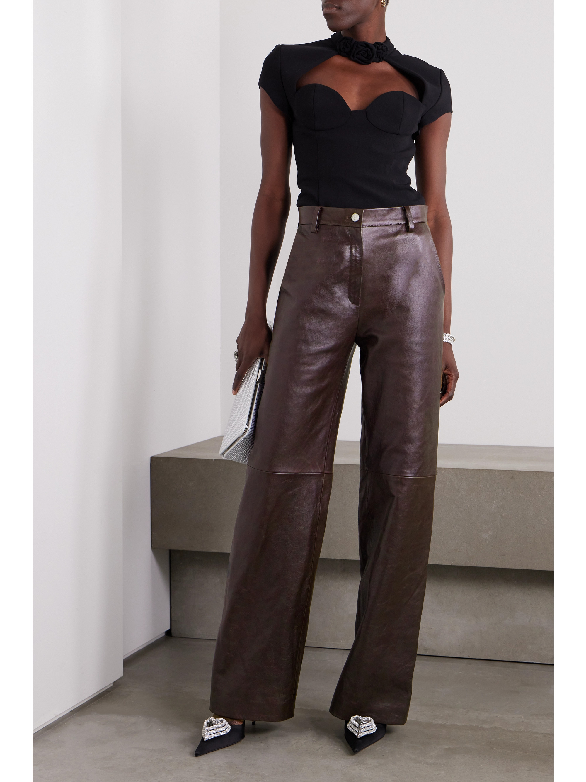 Magda Butrym Leather wide-leg pants