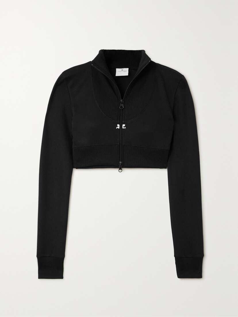 Courrèges Cropped Ribbed Jersey Jacket