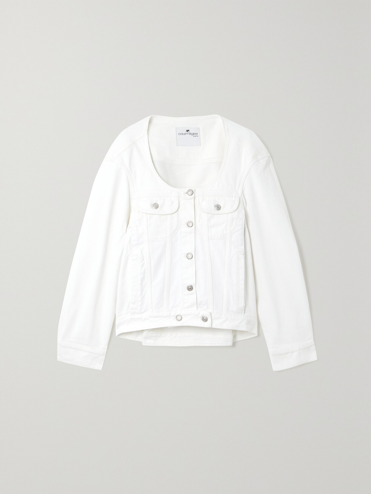 COURREGES - Cocoon Denim Jacket - White