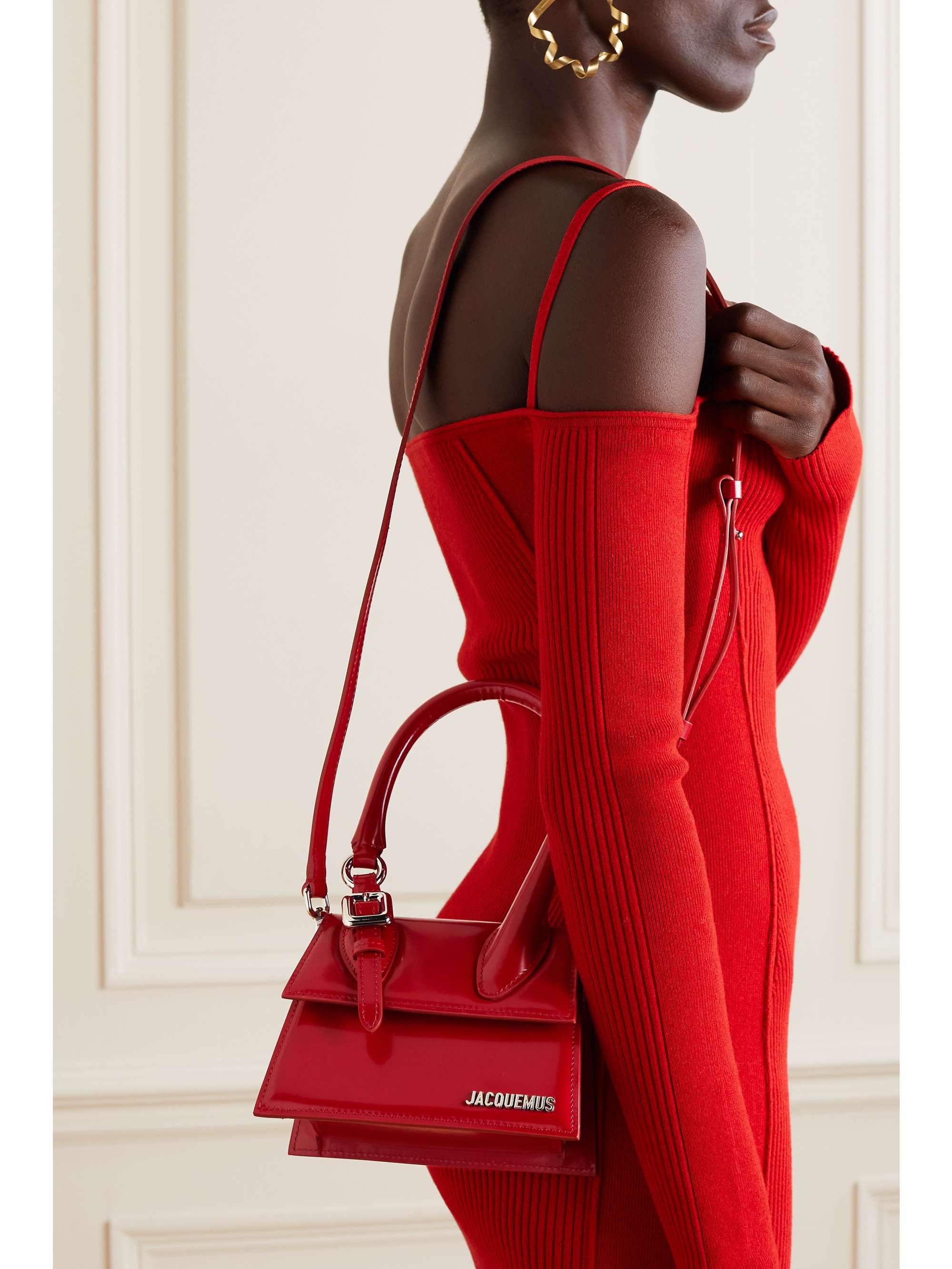 JACQUEMUS Le Chiquito Moyen medium patentleather tote NETAPORTER