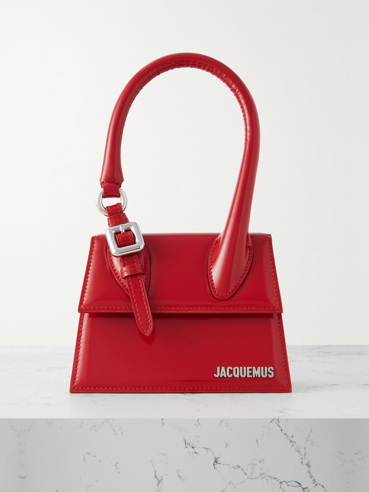 Jacquemus Le Chiquito Moyen Medium Patent leather Tote Red