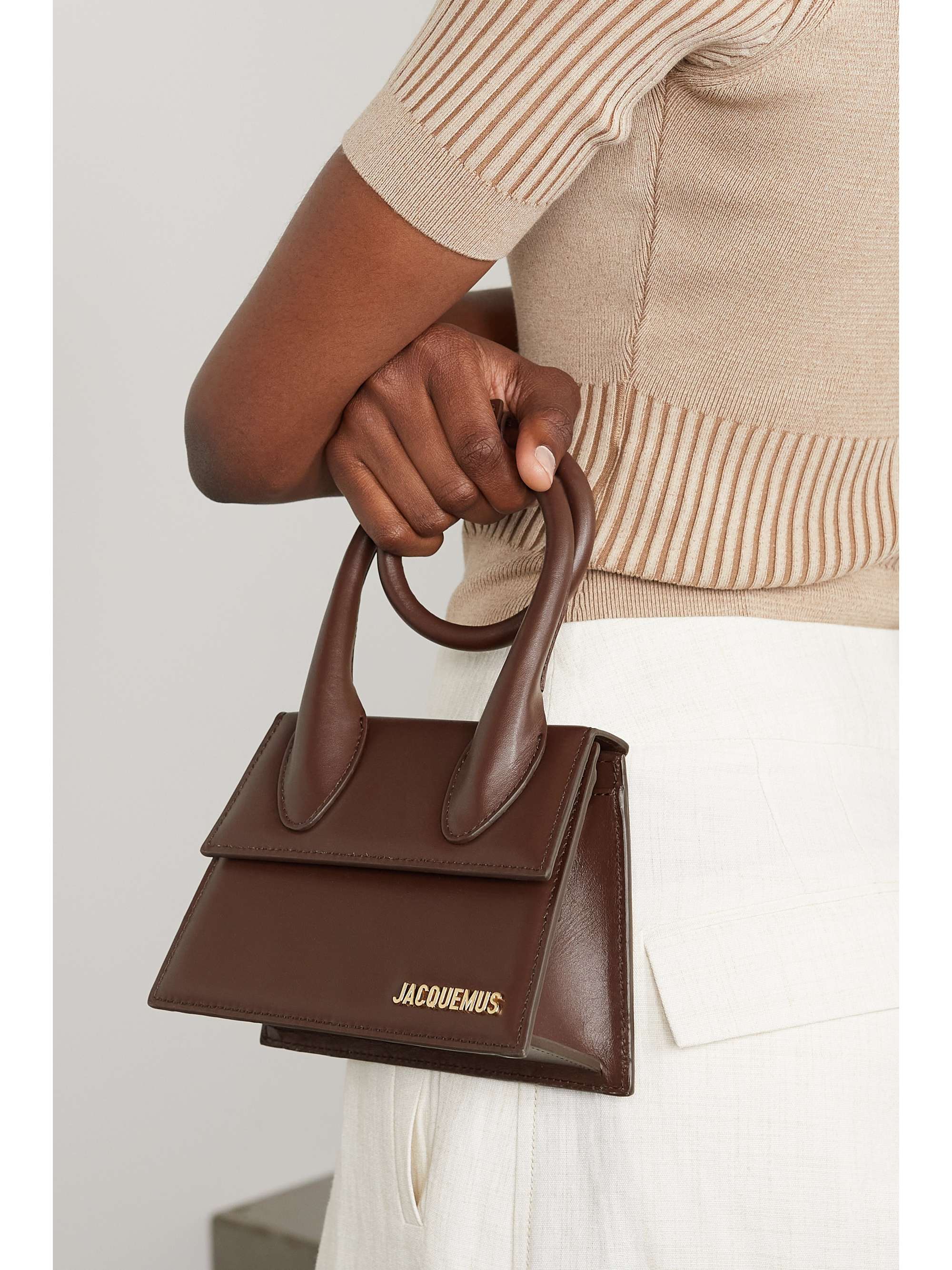 JACQUEMUS Le Chiquito Noeud leather shoulder bag NETAPORTER