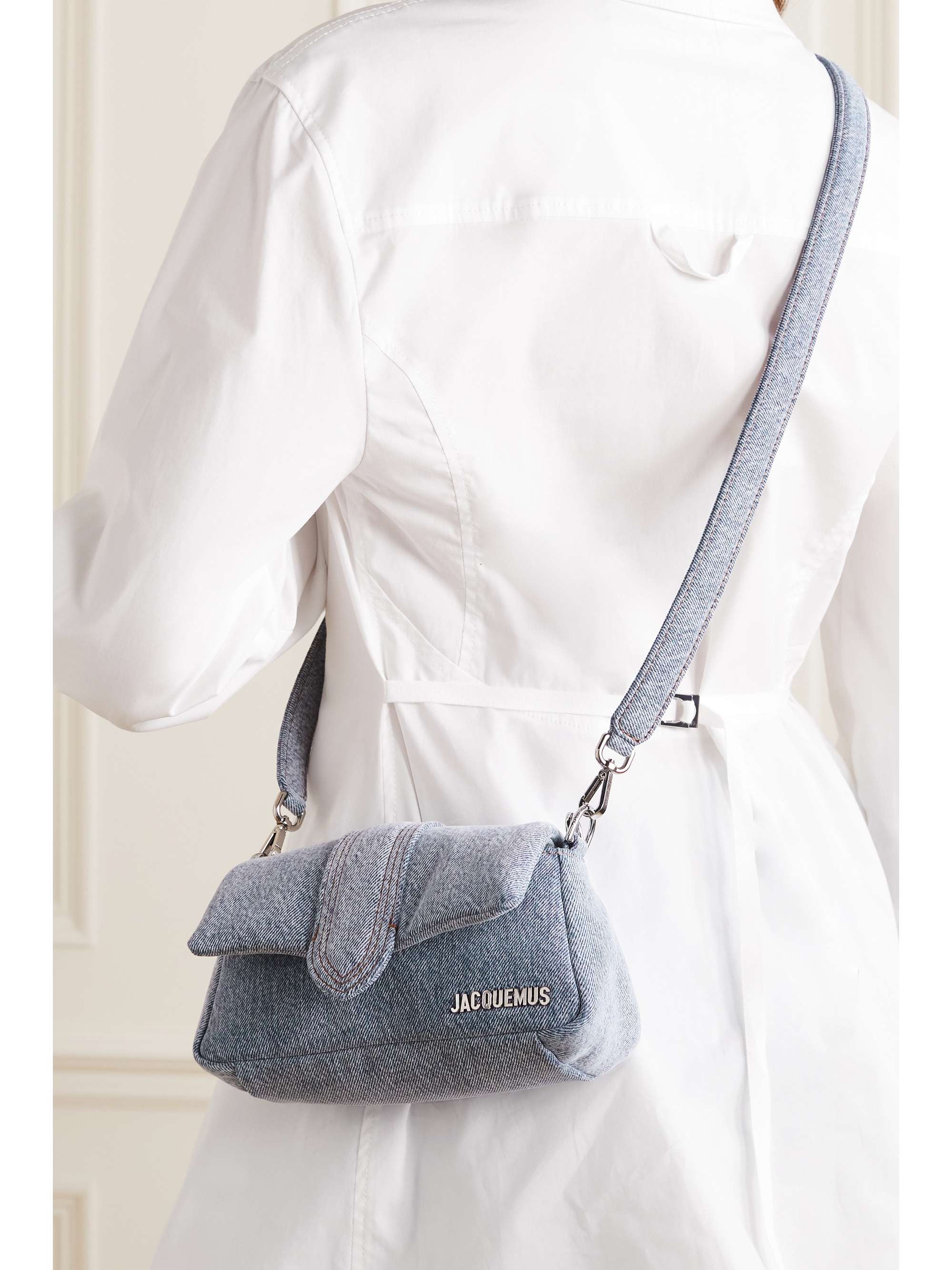 JACQUEMUS Le Petit Bambimou denim shoulder bag | NET-A-PORTER