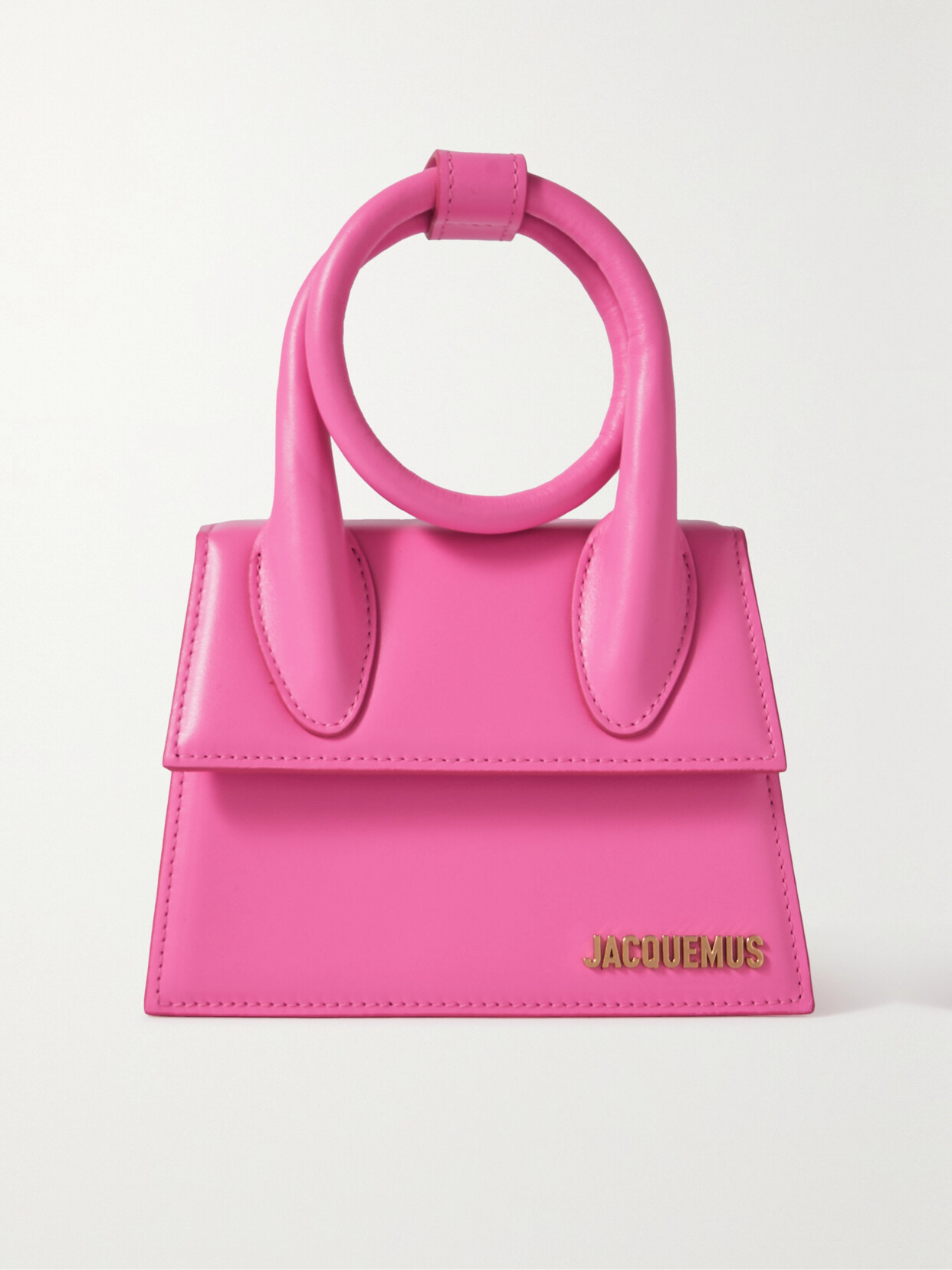 Shop Jacquemus Le Chiquito Noeud Leather Shoulder Bag In Pink