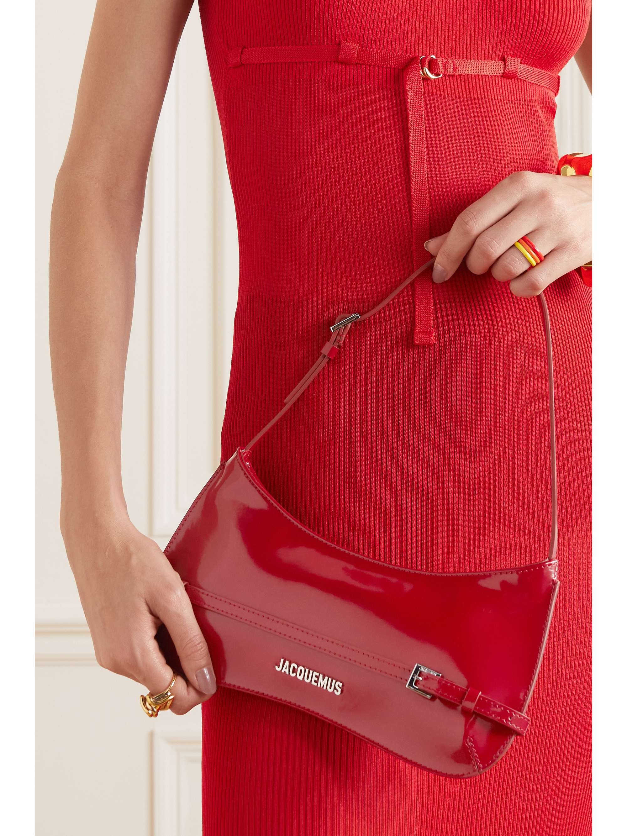 JACQUEMUS Le Bisou Ceinture patentleather shoulder bag NETAPORTER