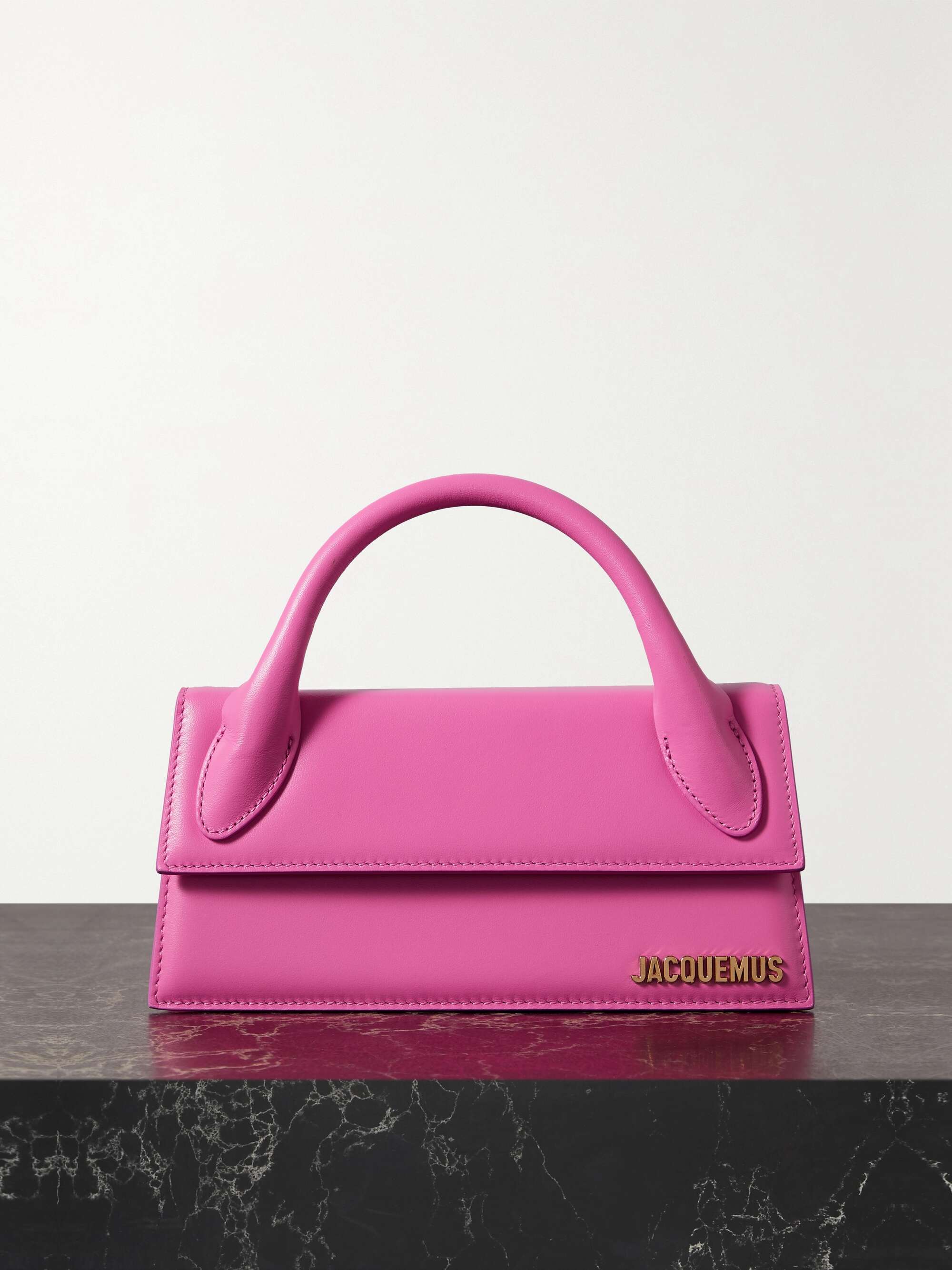 Jacquemus Neon Pink Le Chiquito Leather Top-Handle Bag