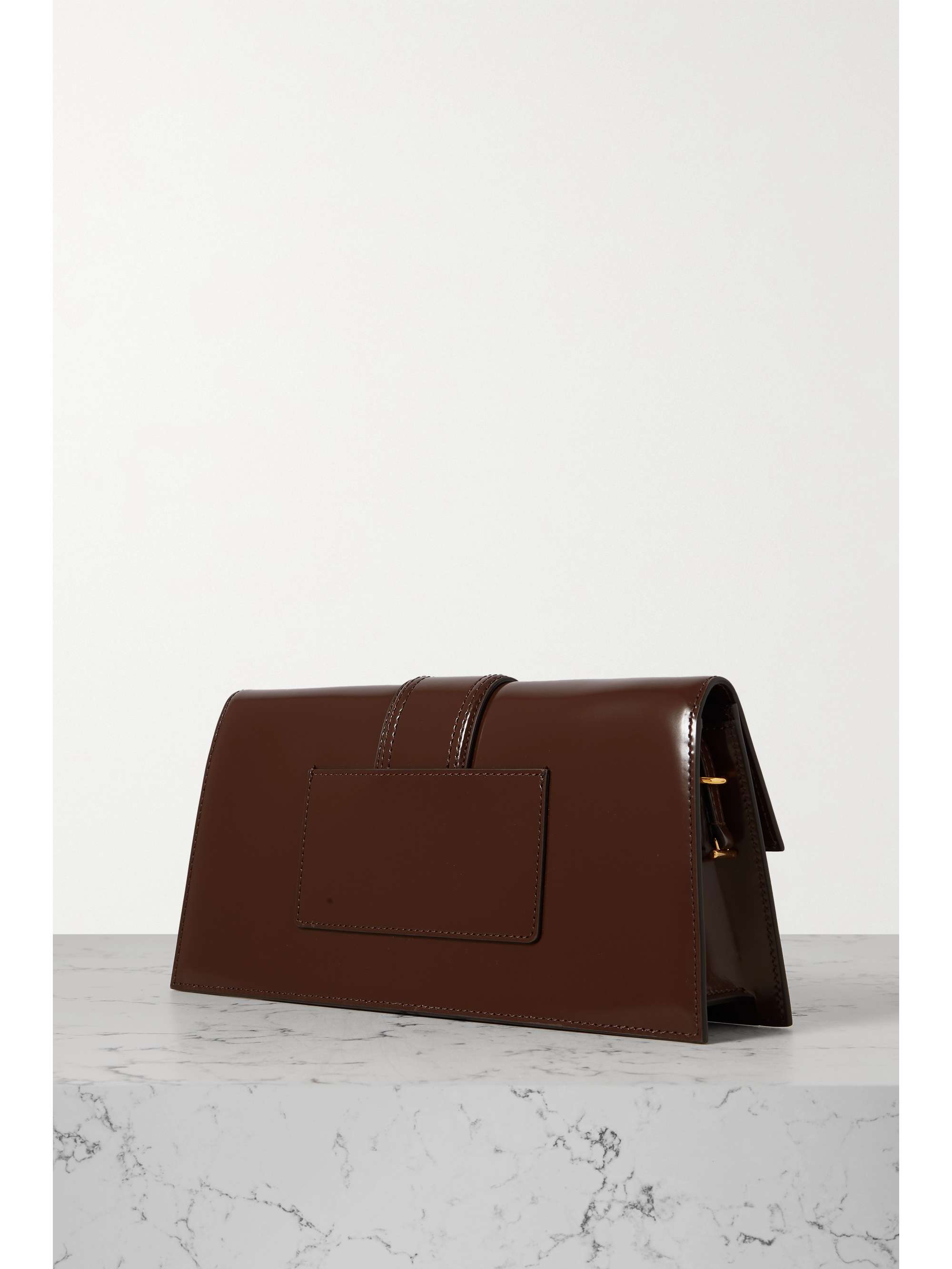 JACQUEMUS Le Bambino Long patent-leather shoulder bag | NET-A-PORTER