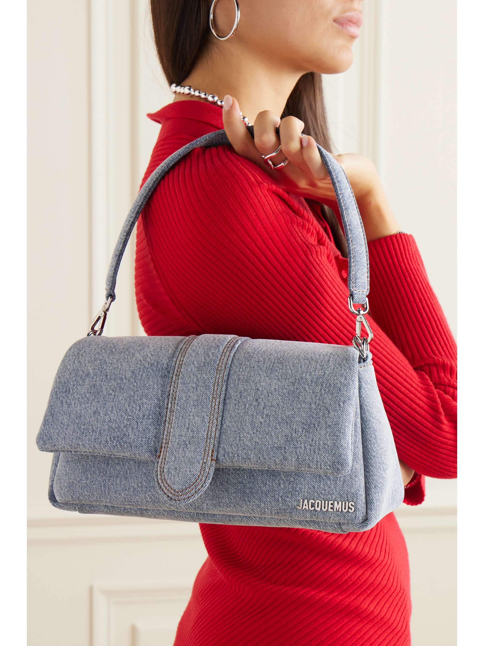 JACQUEMUS Le Bambimou padded denim shoulder bag NETAPORTER