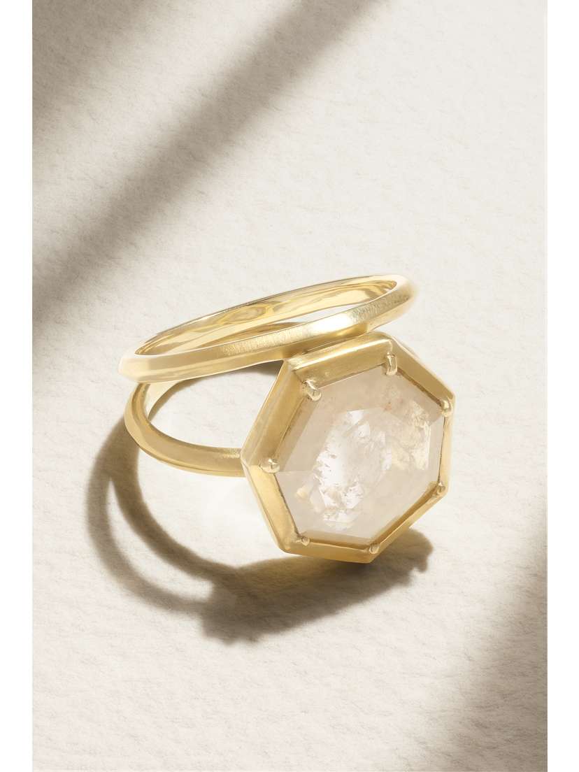 Sylva & Cie Heptagon 18-karat Gold Diamond Ring