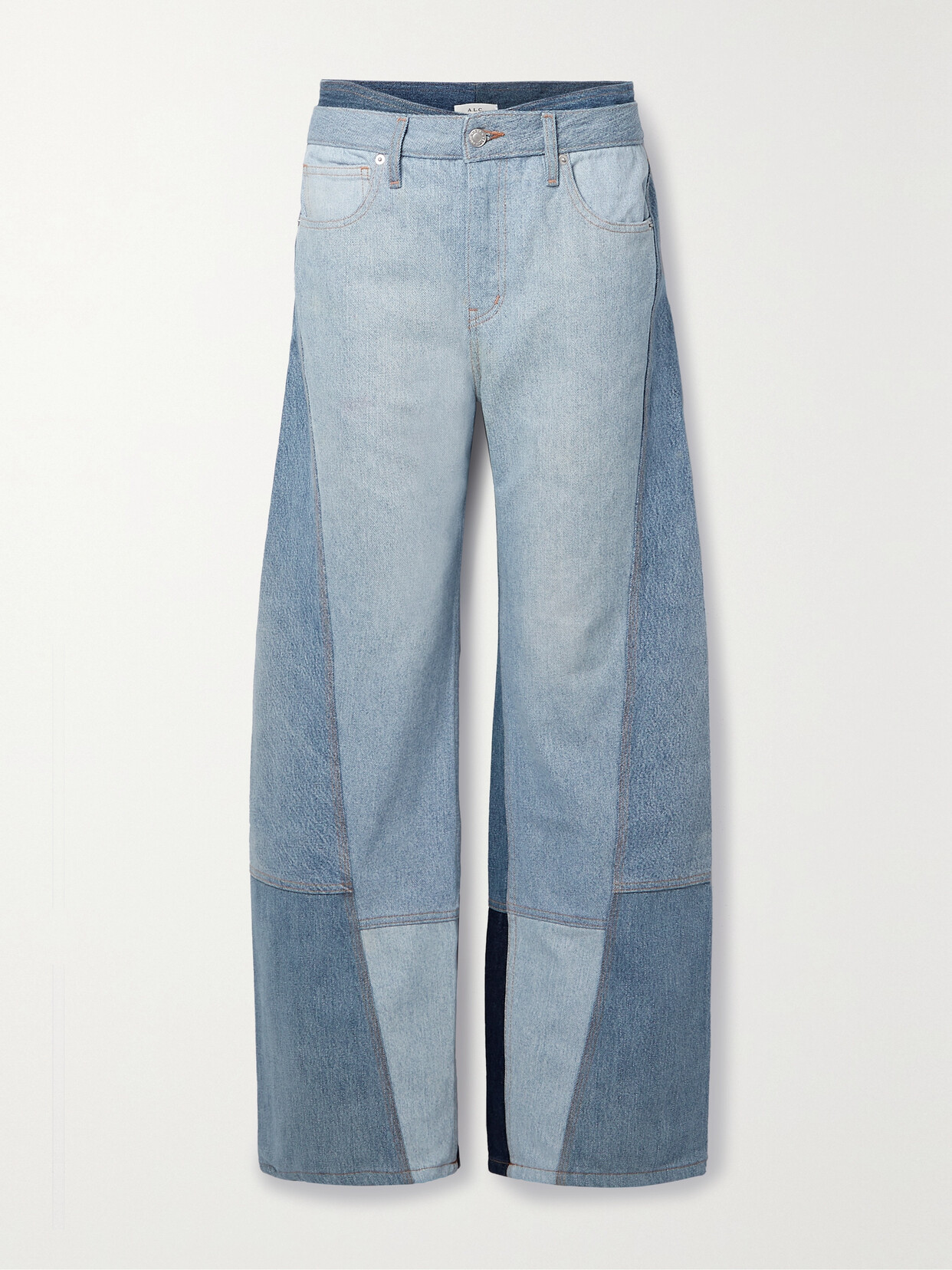 A.L.C. - Travis Paneled Mid-rise Wide-leg Jeans - Blue