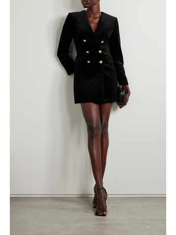 A.L.C. Chelsea double-breasted cotton-blend velvet mini dress
