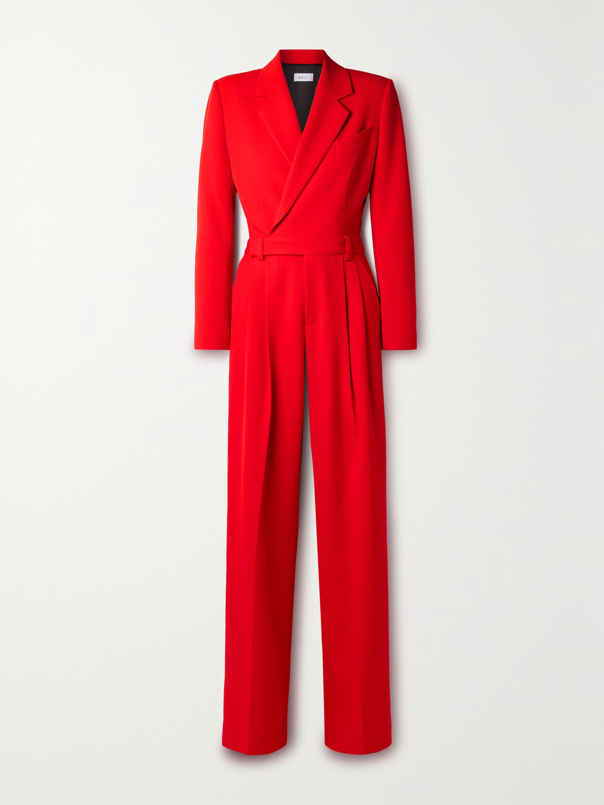 Shop A.l.c Tatum Cutout Pleated Twill Jumpsuit In Red