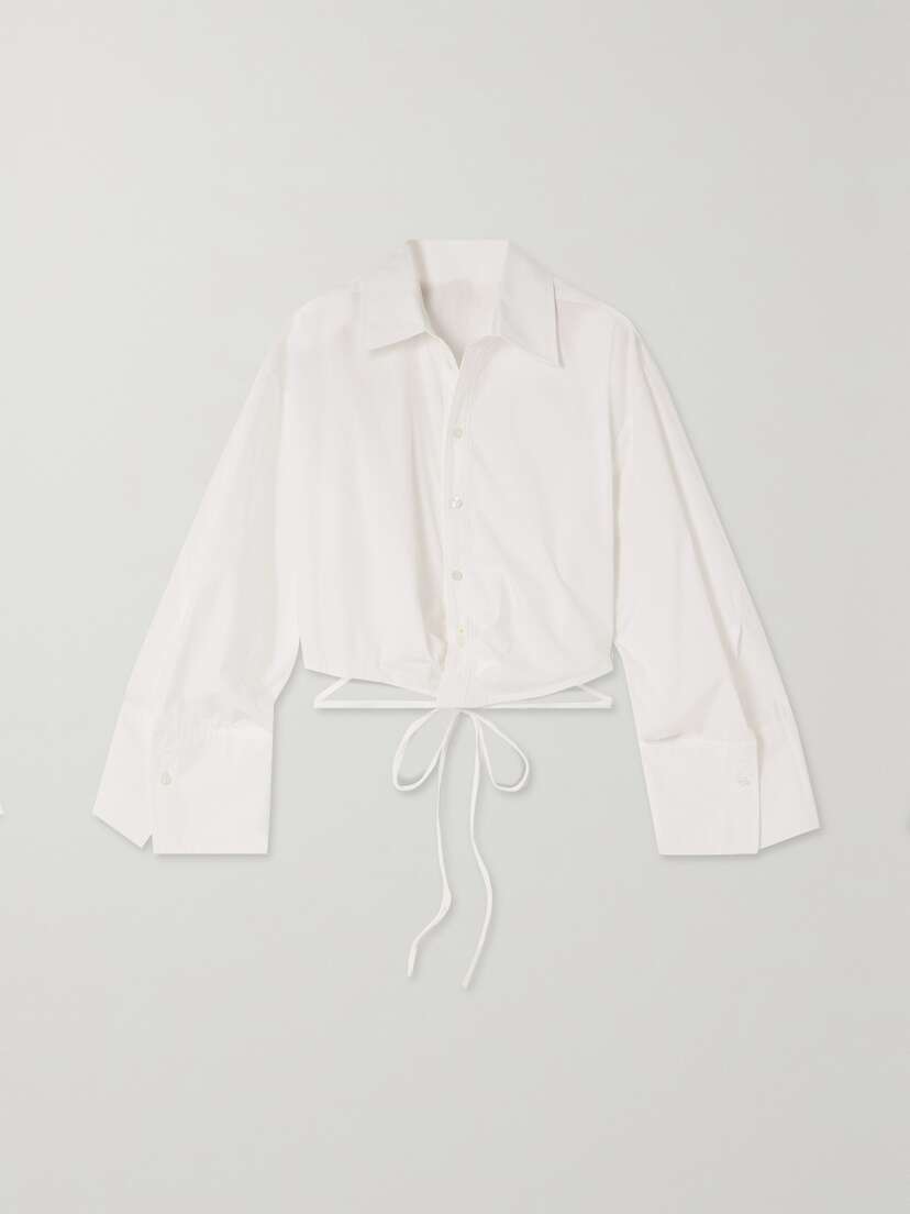 A.L.C. Collin Wrap-effect Cotton-poplin Shirt