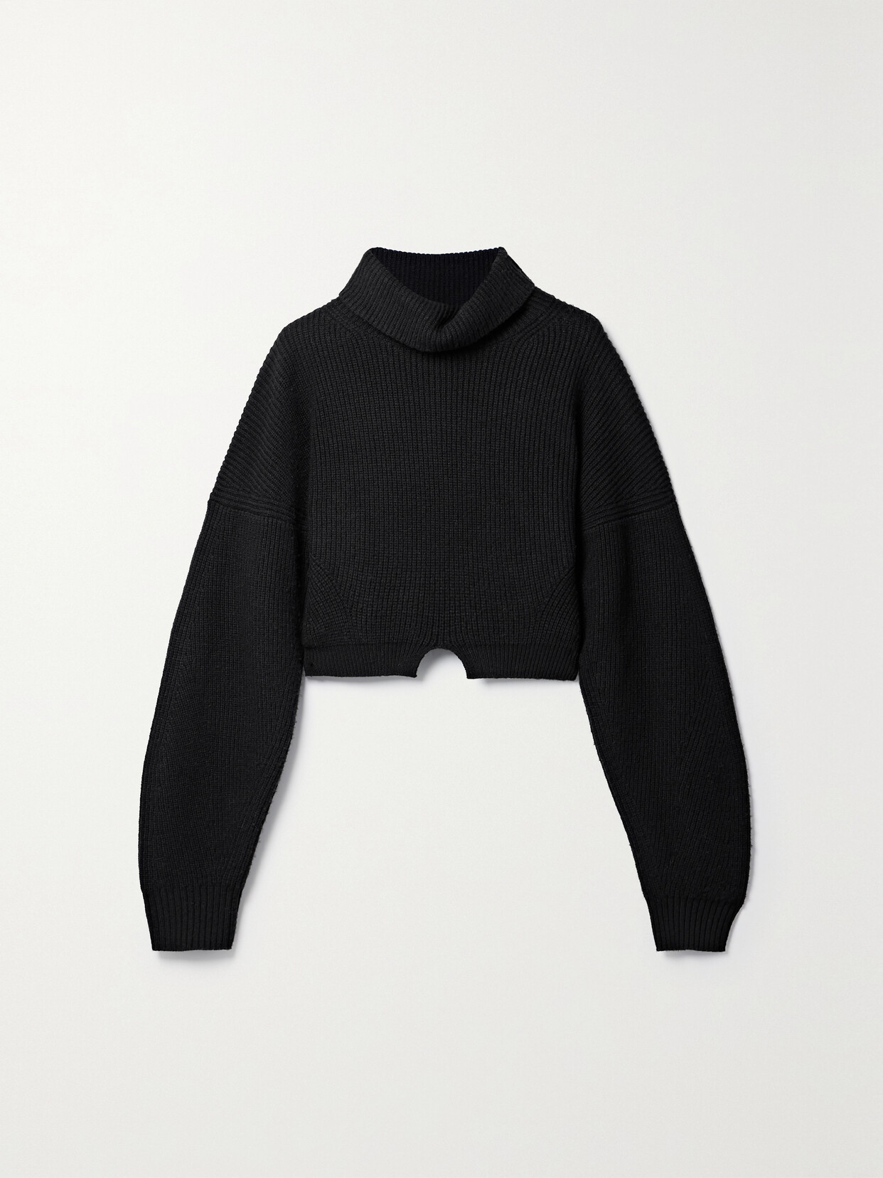 A.L.C. - Brennan Cropped Ribbed Merino Wool-blend Turtleneck Sweater - Black