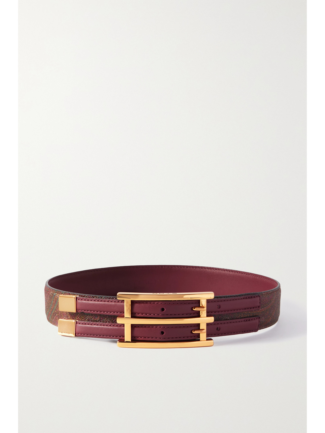 Etro Leather-trimmed Coated-canvas Belt